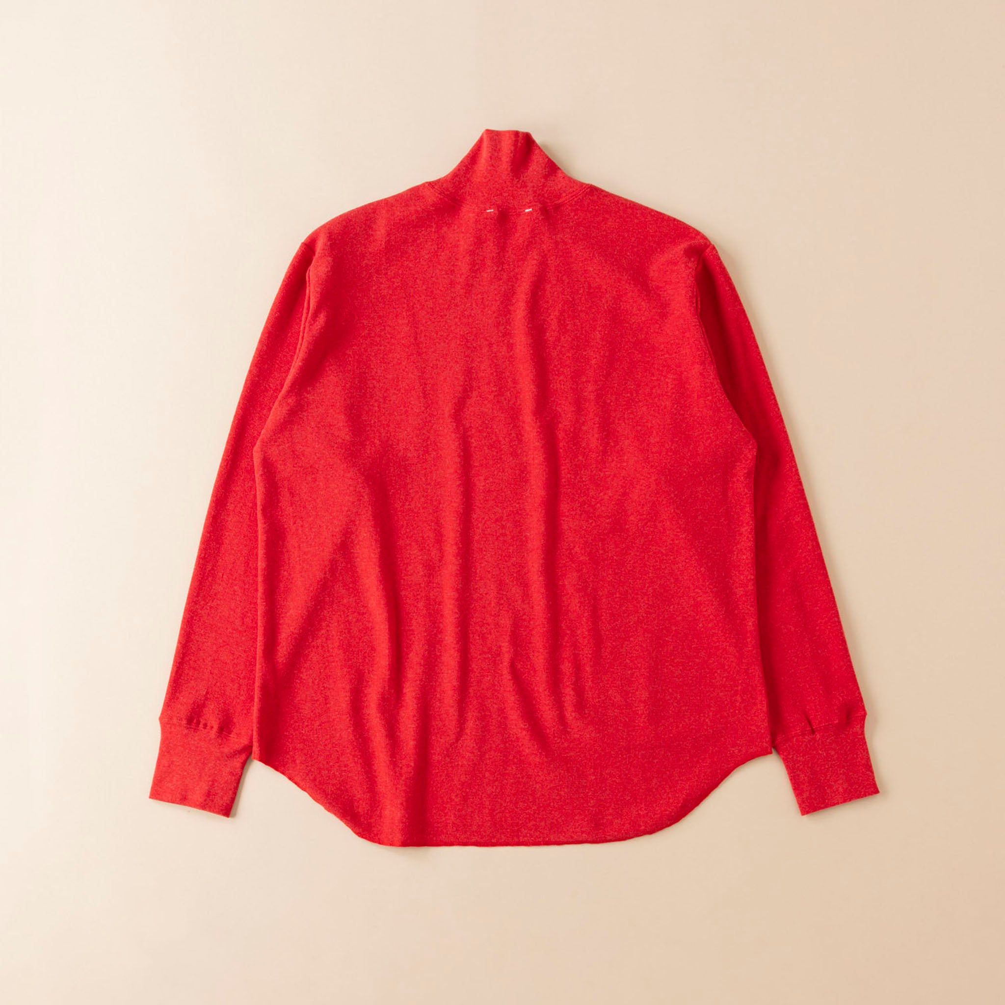 SABY "HIGH NECK LONG SLEEVE TEE -26/1 BD MICRO WAFFLE-"