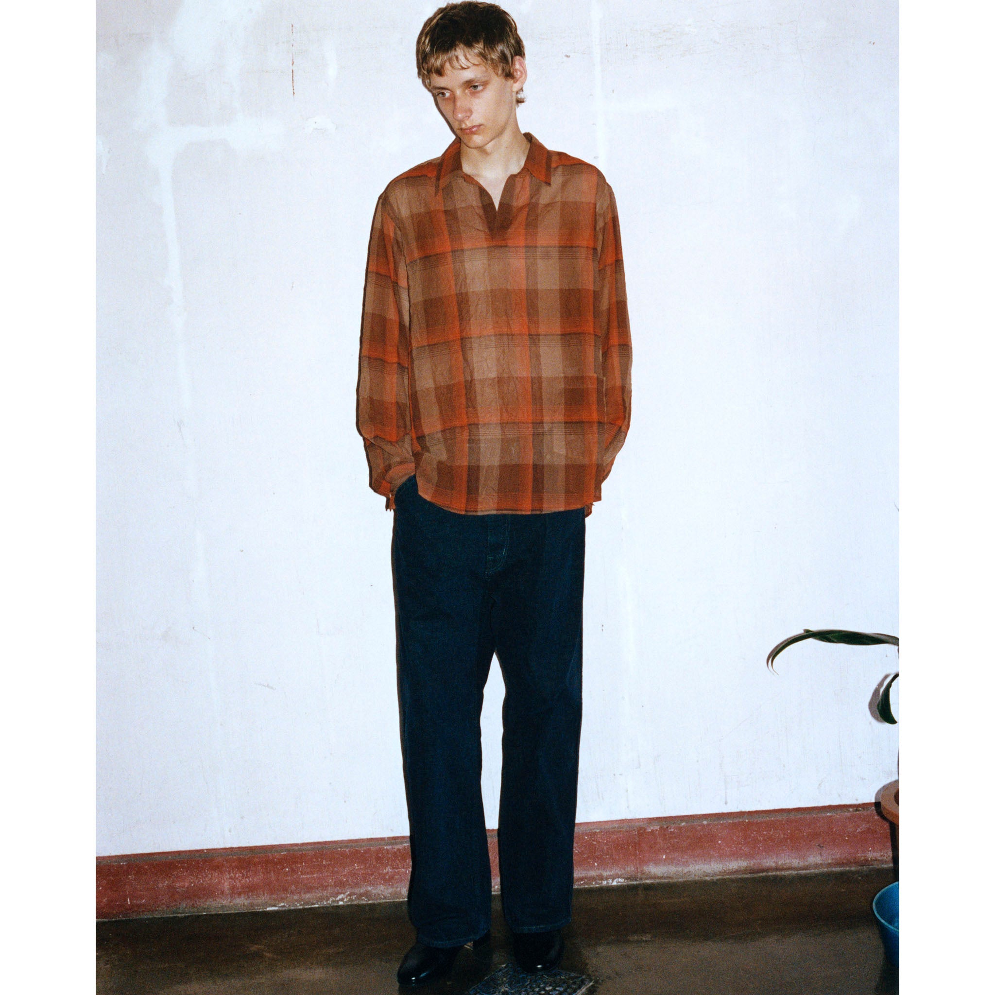 ENCOMING "PULLOVER POCKETS SHIRT" チェック スキッパーシャツ