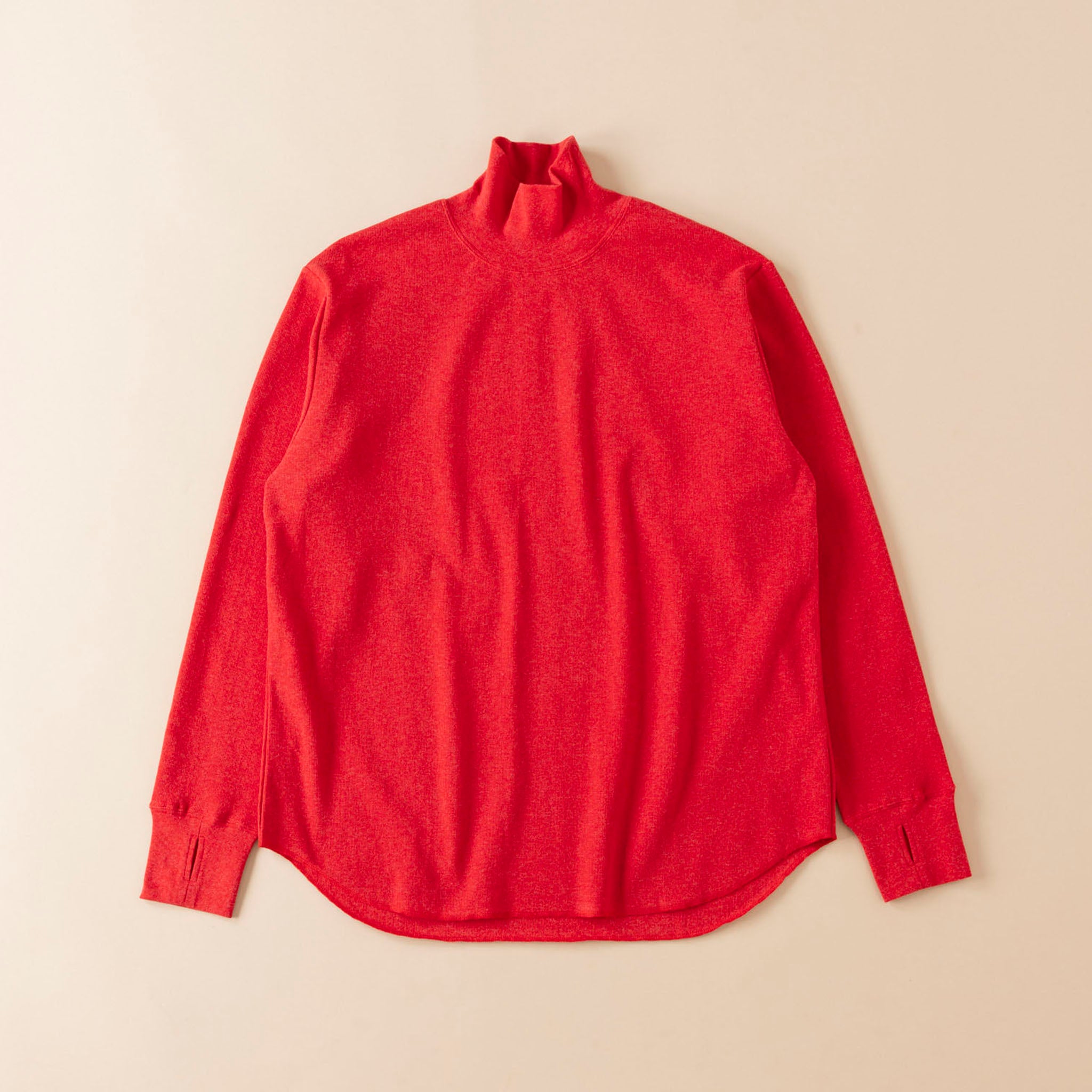 SABY "HIGH NECK LONG SLEEVE TEE -26/1 BD MICRO WAFFLE-"