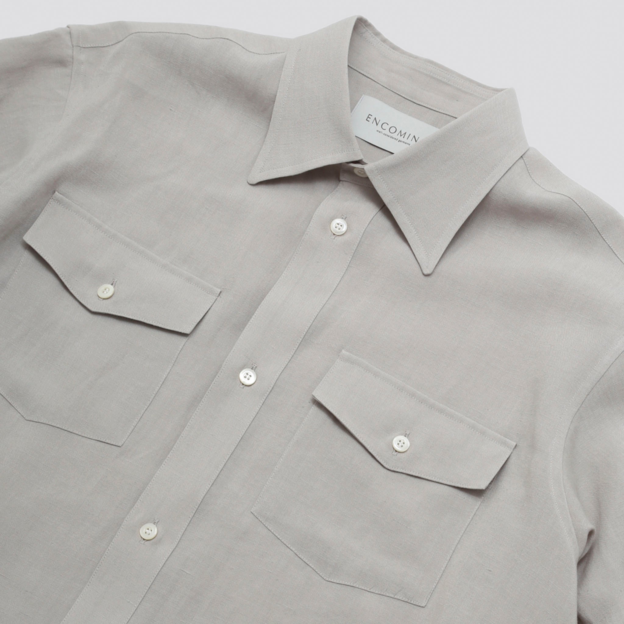 ENCOMING "CLASSIC HALF SLEEVE SHIRT" リネン ハーフスリーブシャツ