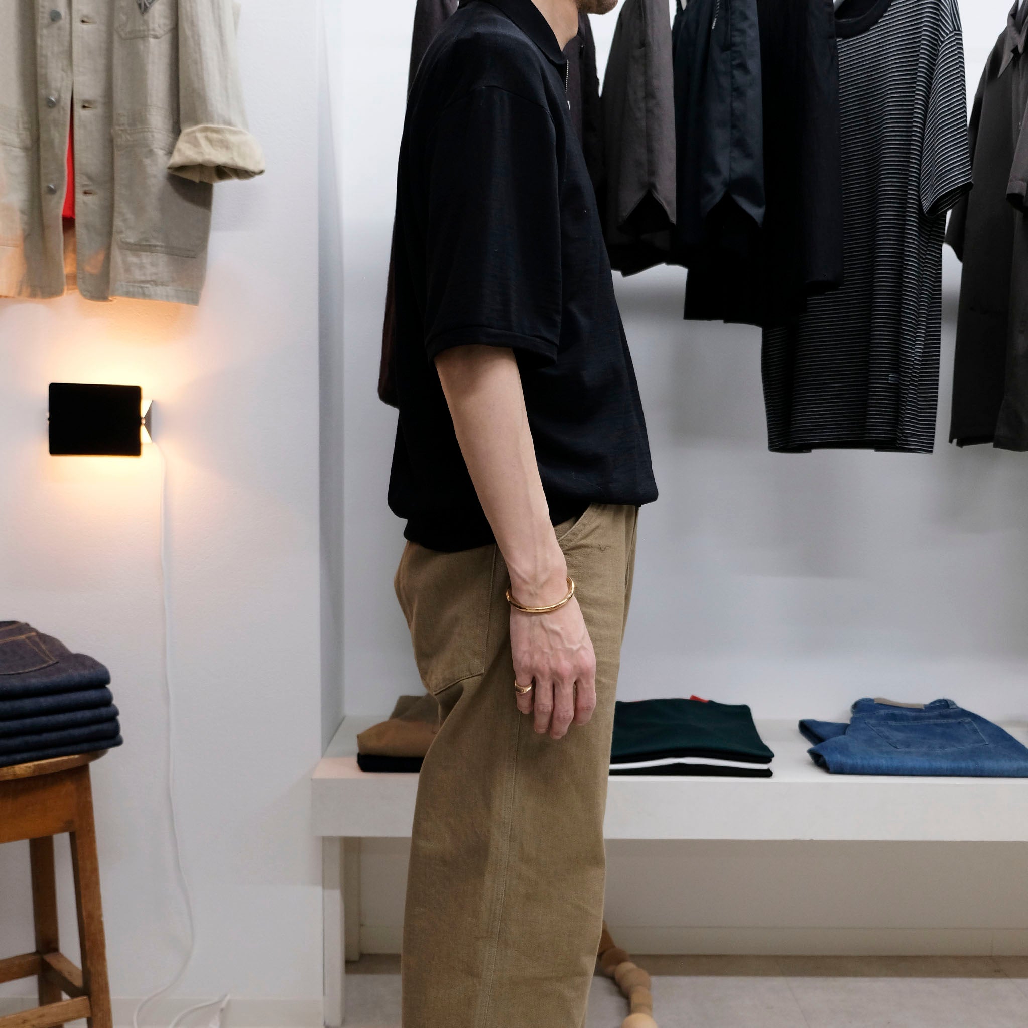 PRODUCT TWELVE (プロダクトトゥエルブ) / Super 140's Melino Wool Short Sleeve Half Zip