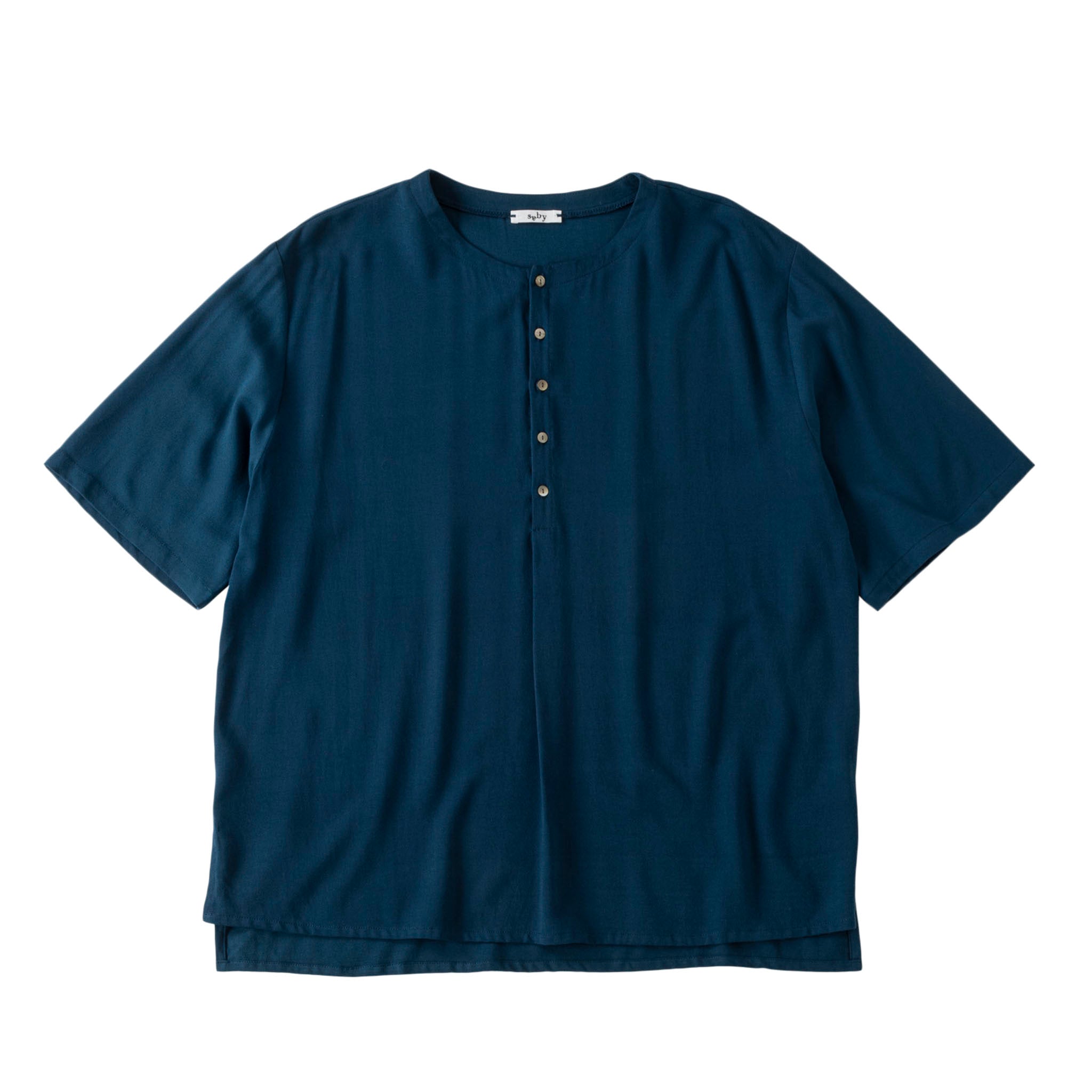 SABY "BAMBOO AMUZEN H-N SHIRTS" バンブー ジョーゼット ヘンリーネックTシャツ