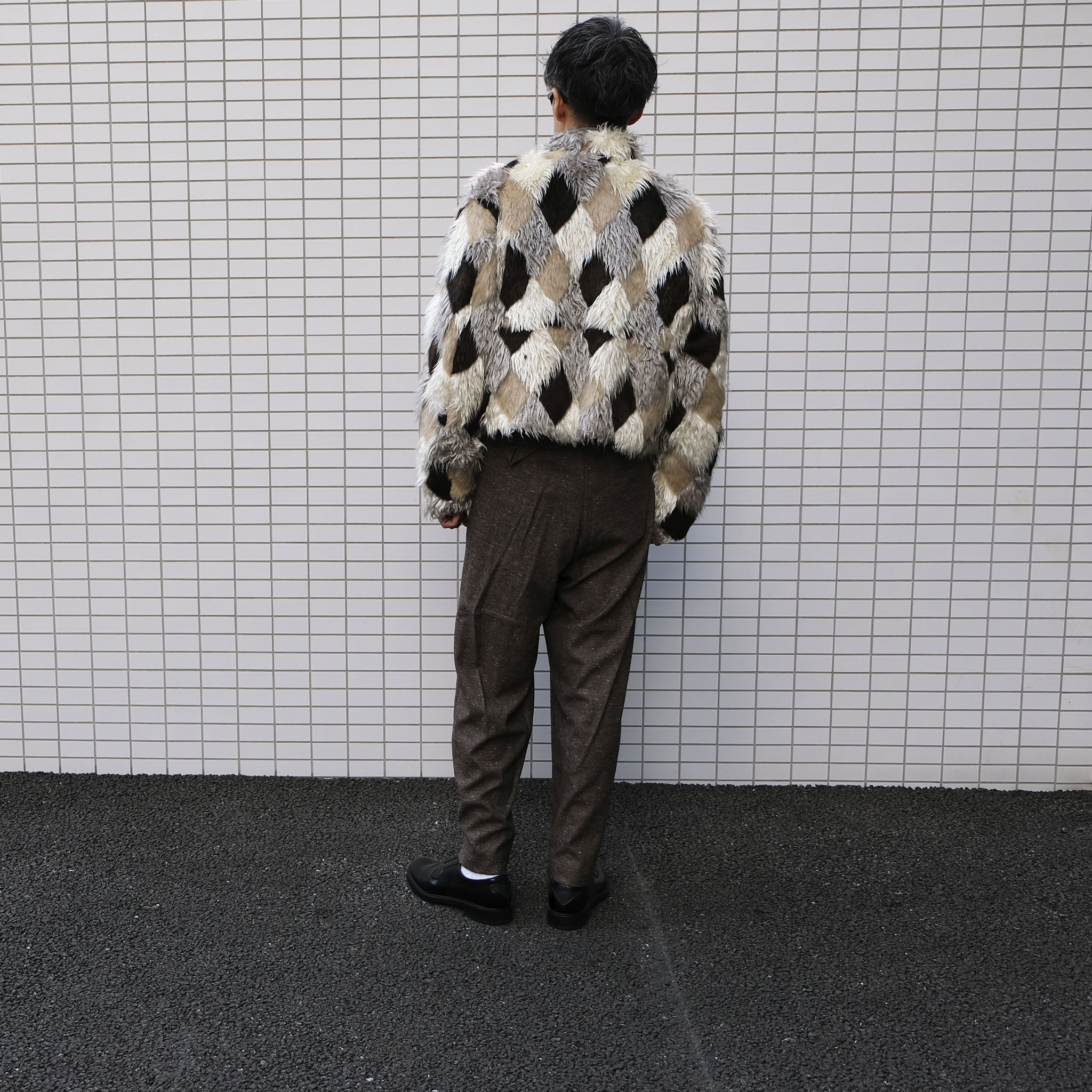 RANDY "Admission" アーガイル ファージャケット