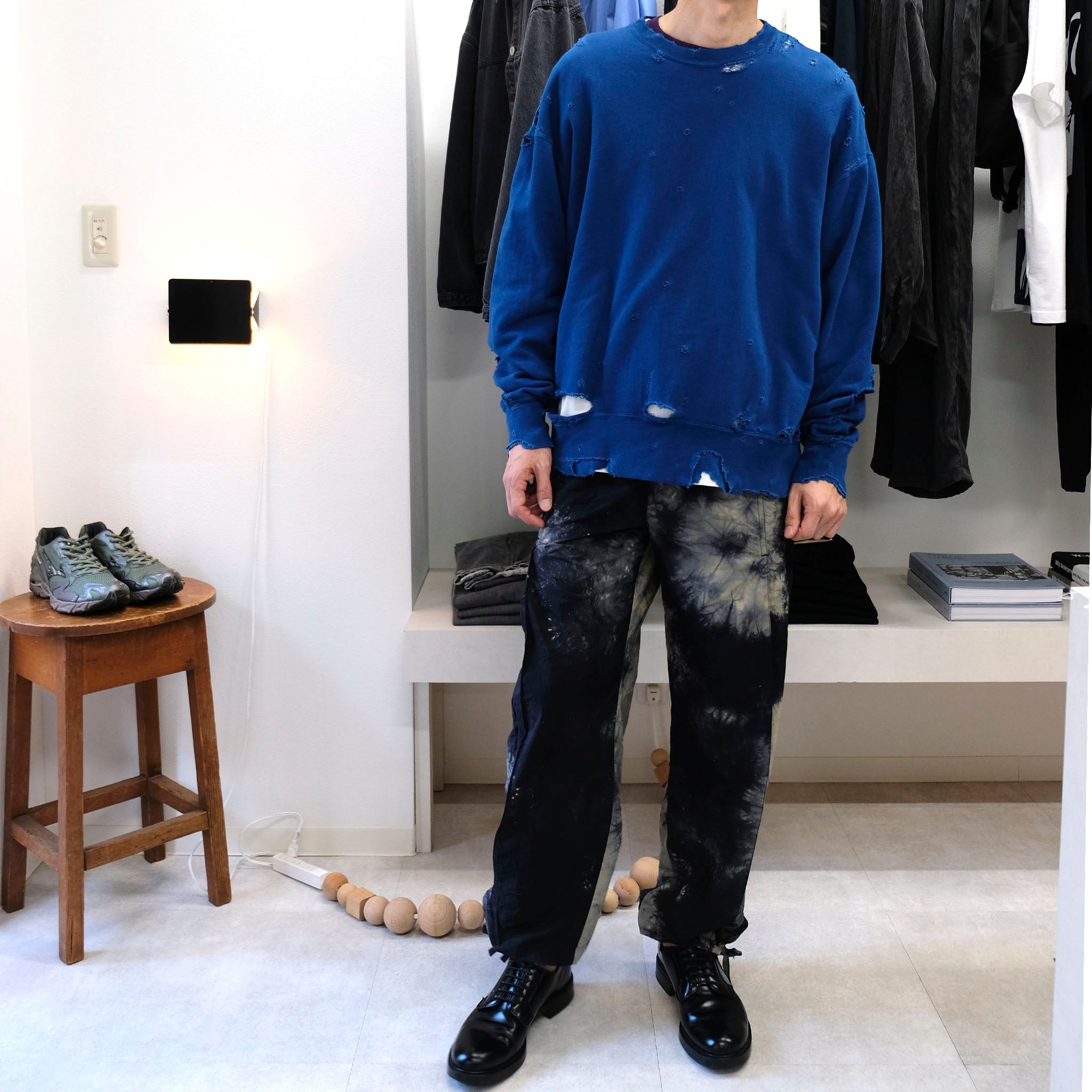 KURO "MORE DAMAGE WASHED CREW NECK SWEAT" スペシャルダメージ スウェット