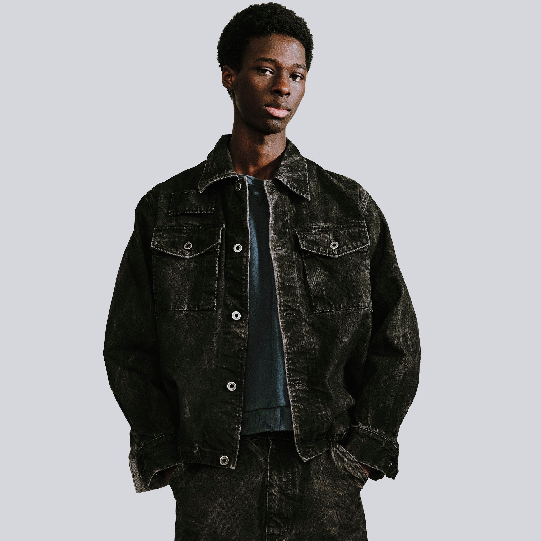 ENCOMING "DENIM TWO POCKETS SHIRT BLOUSON" フェードデニム シャツブルゾン