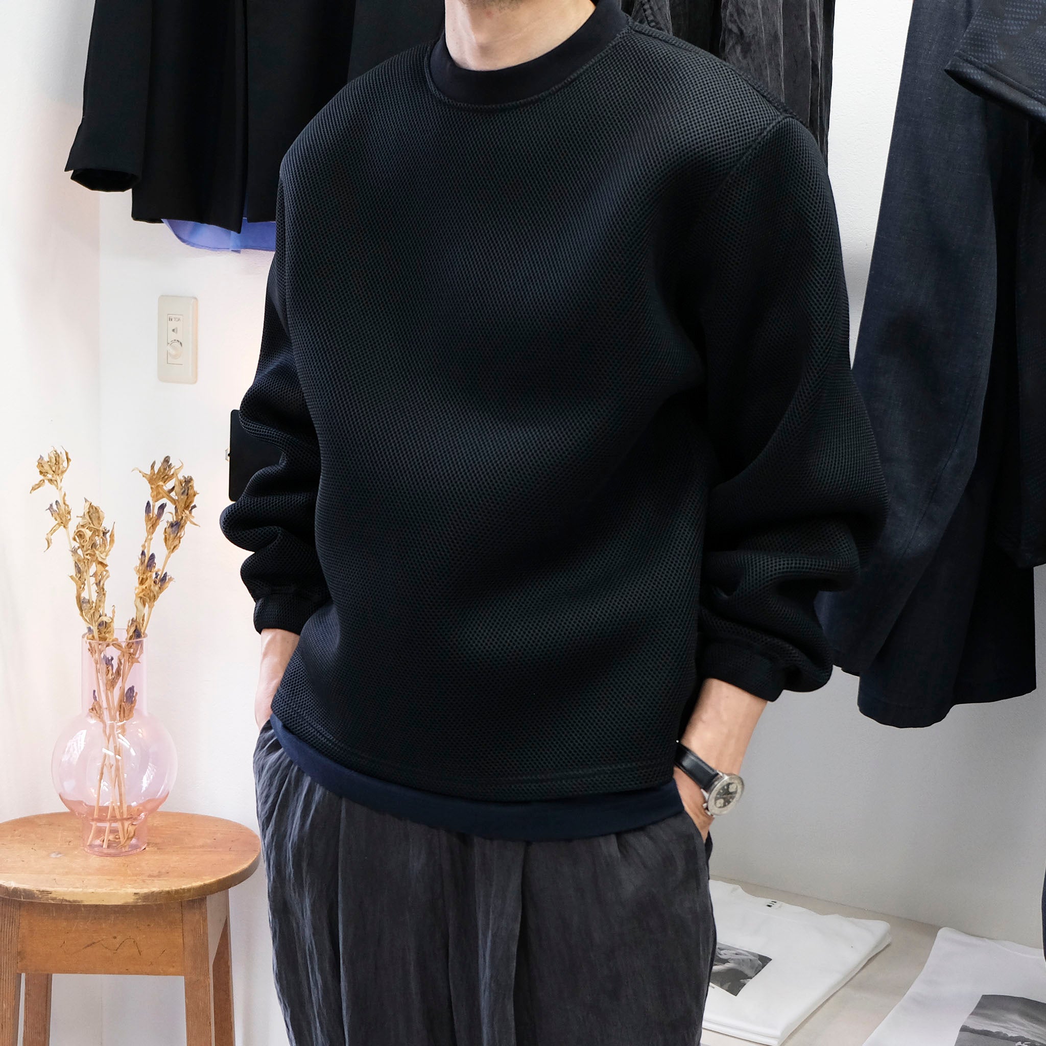 ARTE ANTWERP "MESH SWEAT SHIRT" メッシュ クルーネックスウェット