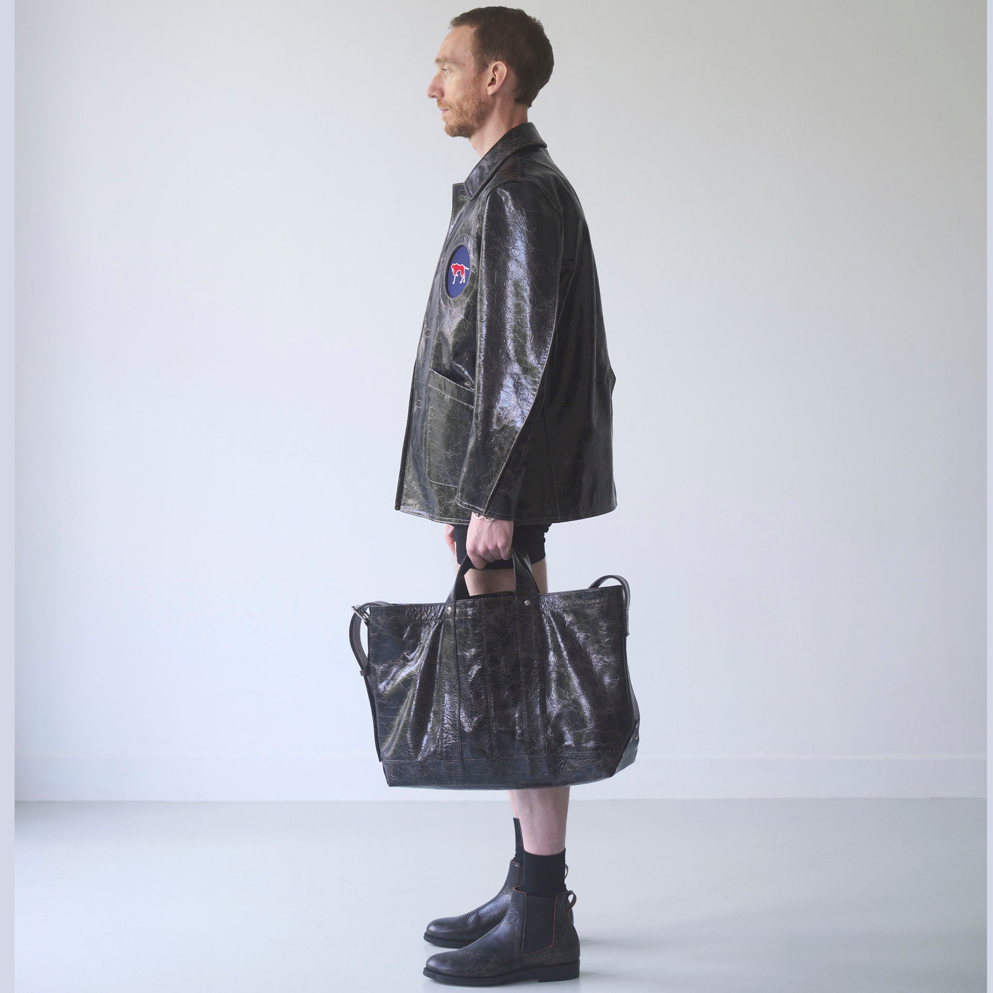 call "CALL-SYSTEM BAG" クラックレザー ビッグ ツールバッグ