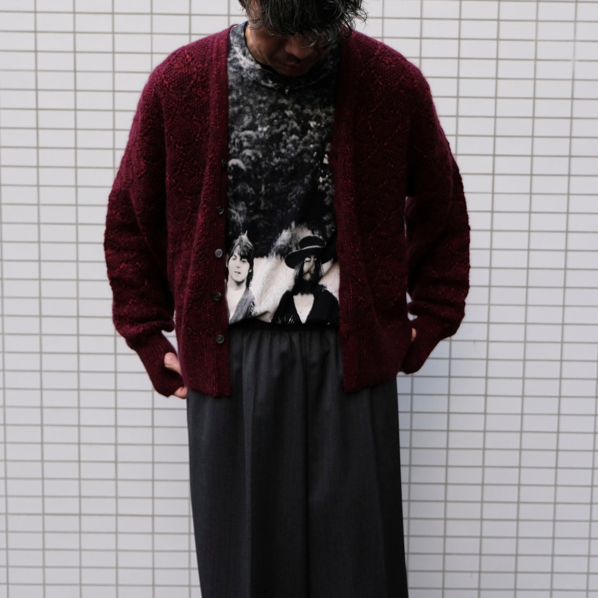 ENCOMING "KNITTED SHORT CARDIGAN"