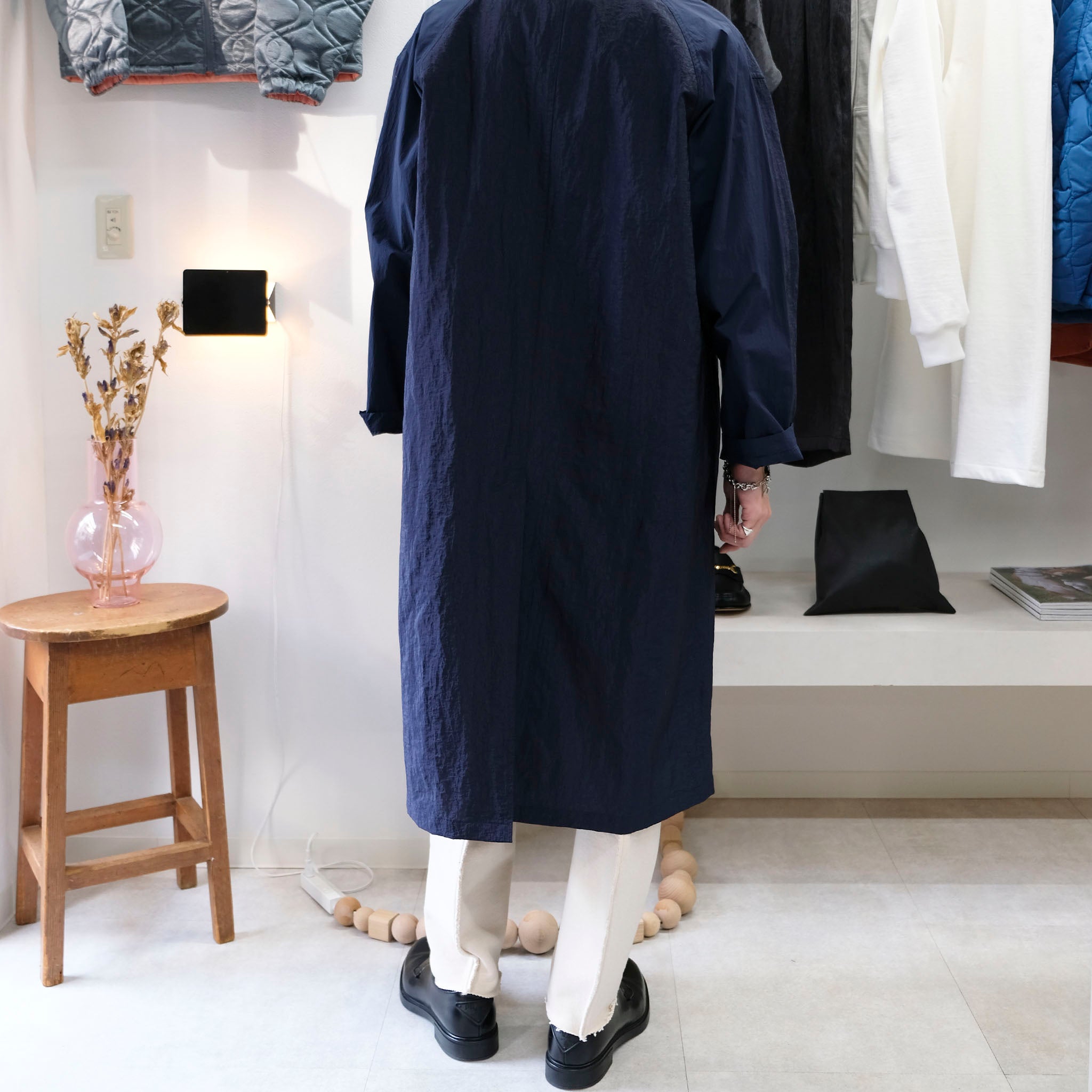 KIMMY "VINTAGE NYLON COAT" ヴィンテージナイロン ショールカラーコート