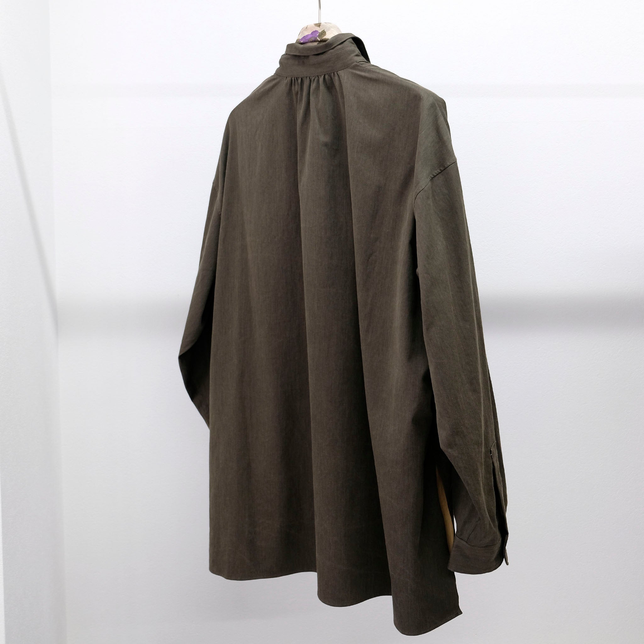 AXIS(アクシス)/ OVER SIZE PULL OVER SHIRT コットンサテンギャザープルオーバーシャツ