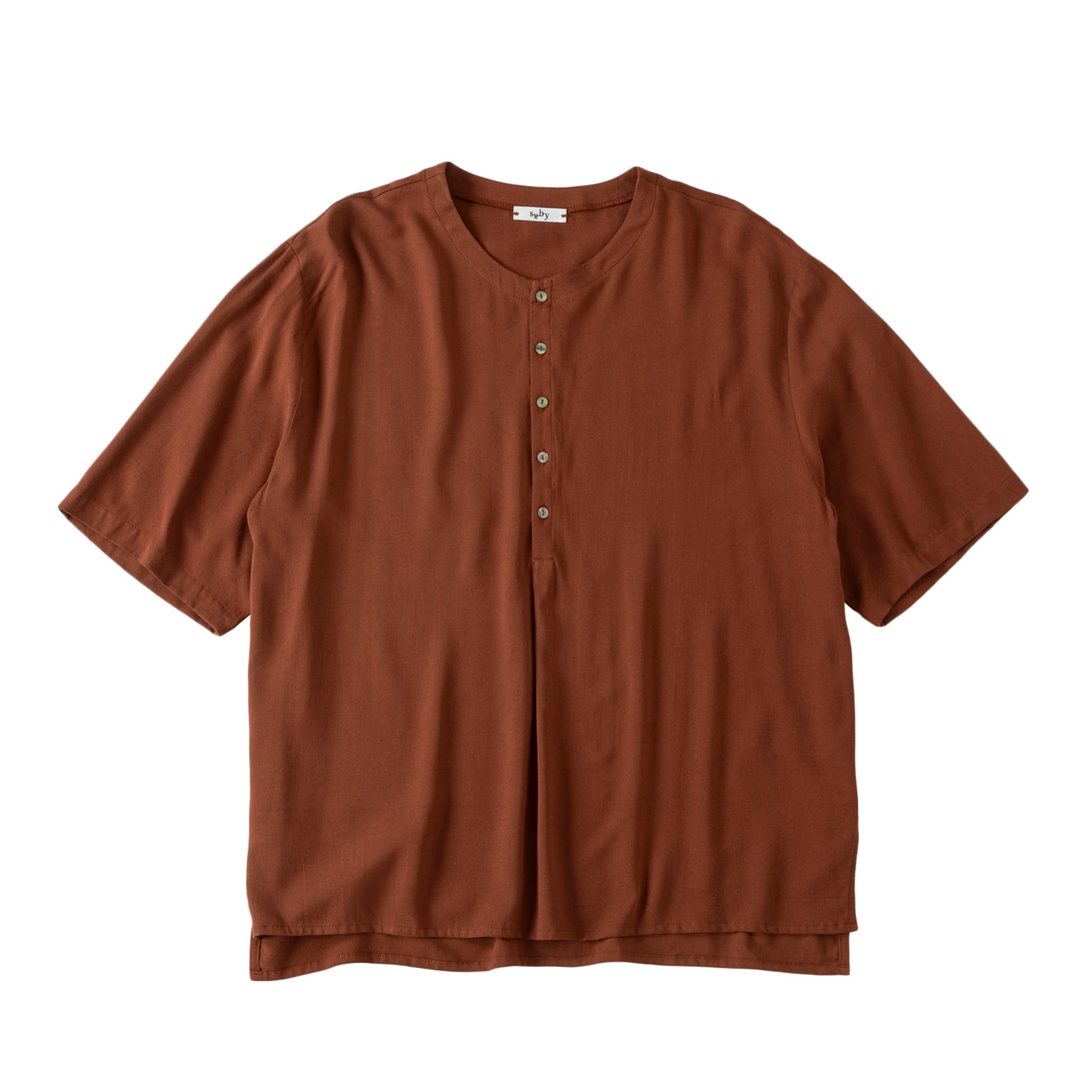SABY "BAMBOO AMUZEN H-N SHIRTS" バンブー ジョーゼット ヘンリーネックTシャツ