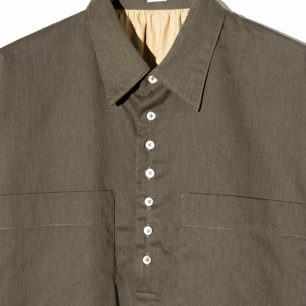 AXIS(アクシス)/ OVER SIZE PULL OVER SHIRT コットンサテンギャザープルオーバーシャツ