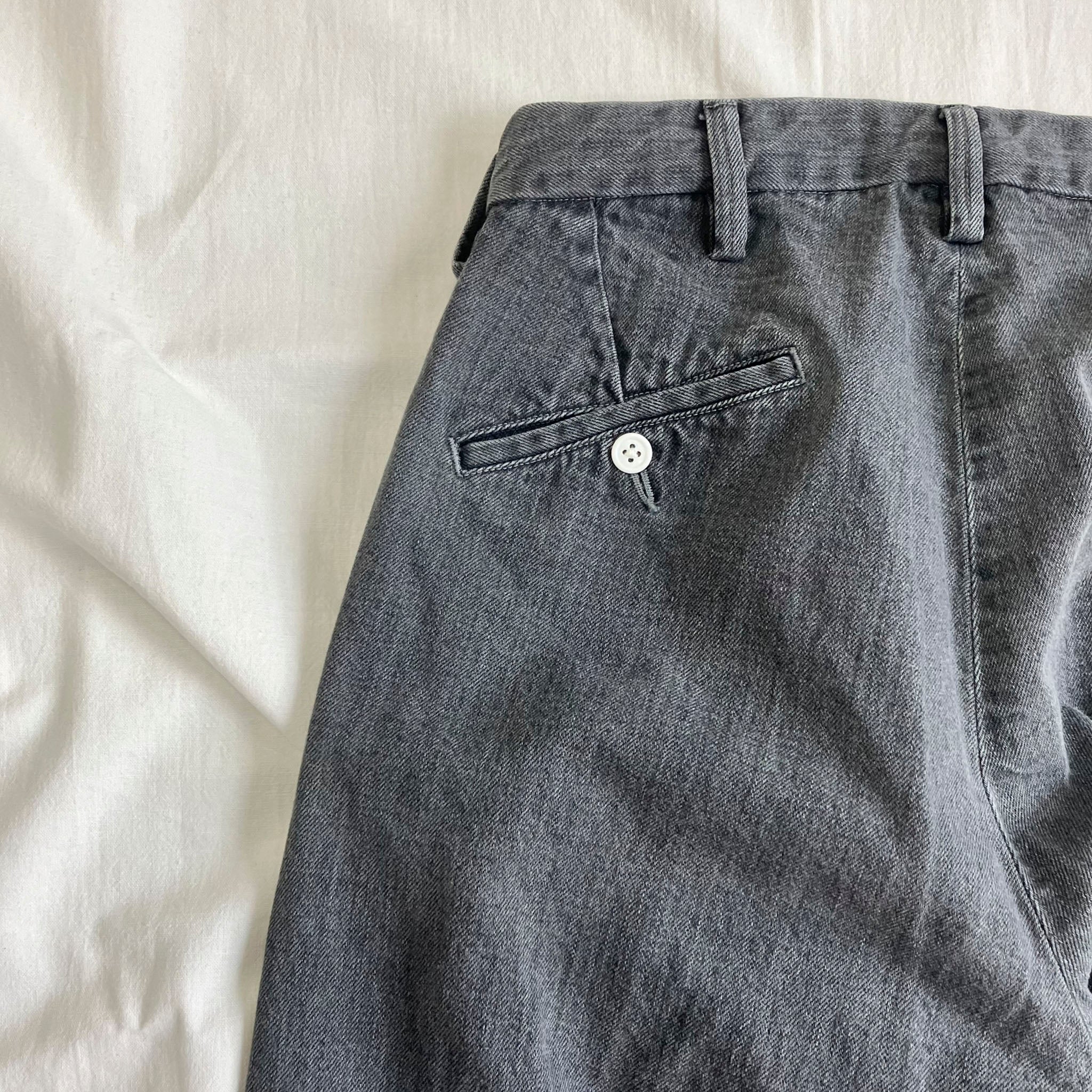 OKOLO "SIMONS JEANS" FADE BLACK DENIM TROUSERS