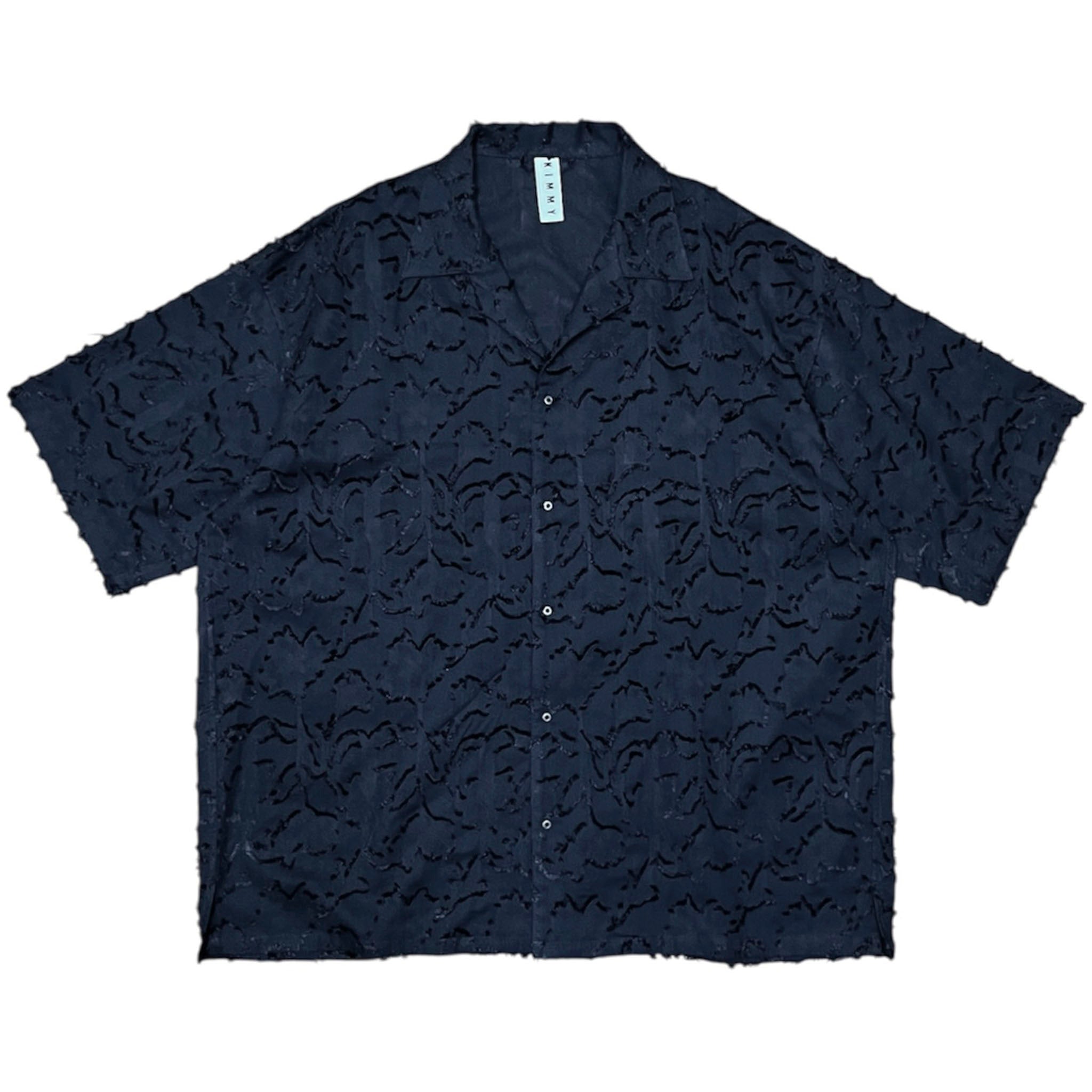 KIMMY "PILE JQ SHIRTS" カットジャガード オープンカラーシャツ