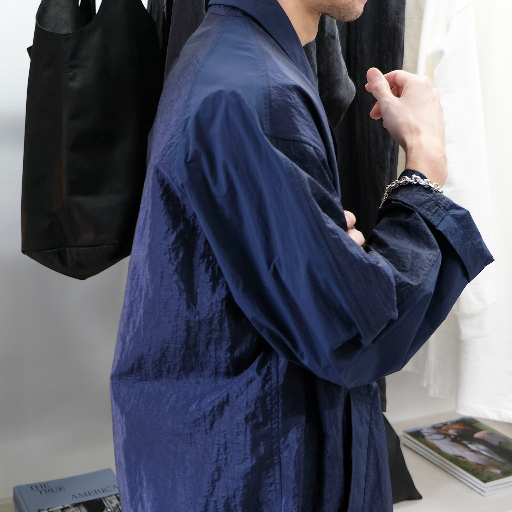 KIMMY "VINTAGE NYLON COAT" ヴィンテージナイロン ショールカラーコート