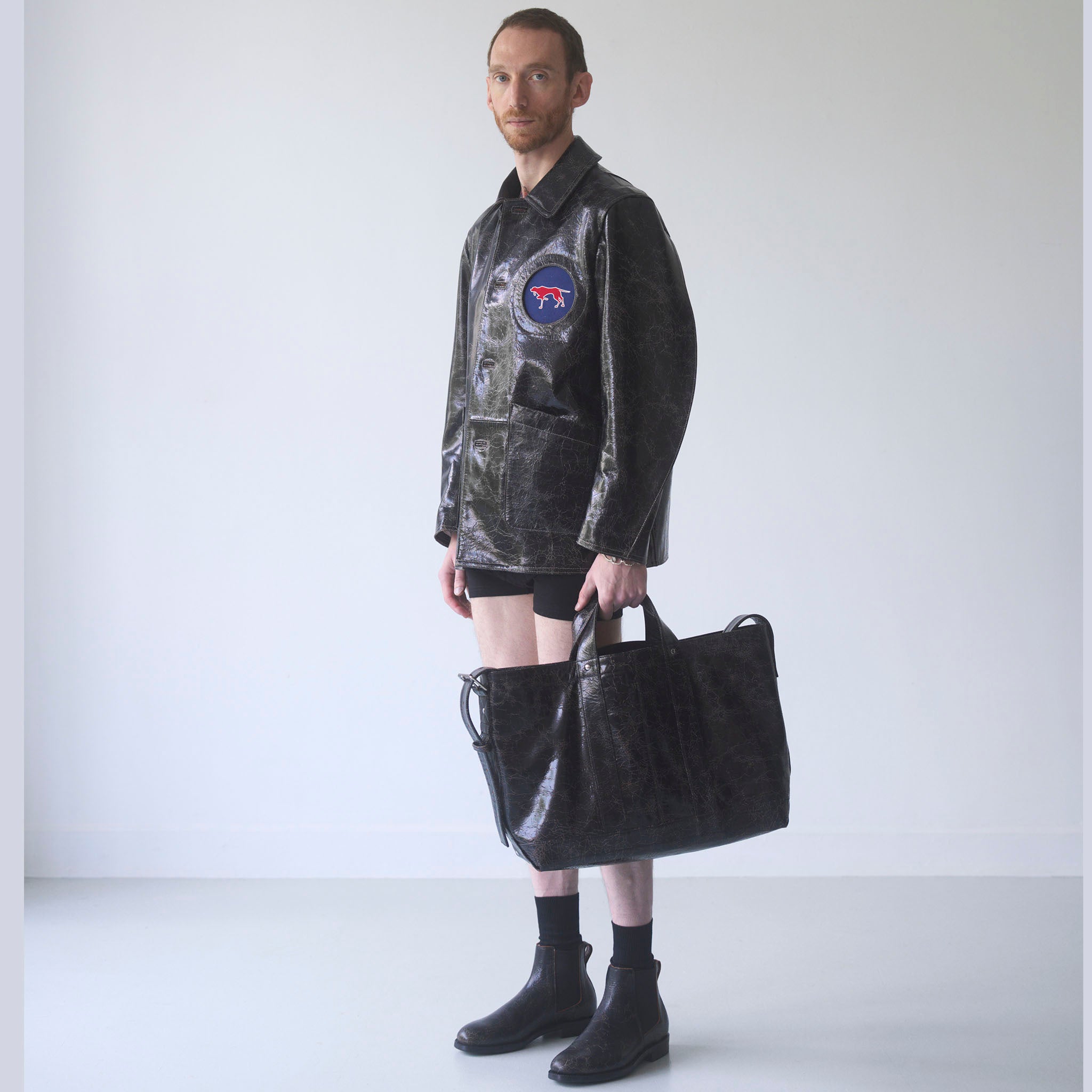 call "CALL-SYSTEM BAG" クラックレザー ビッグ ツールバッグ