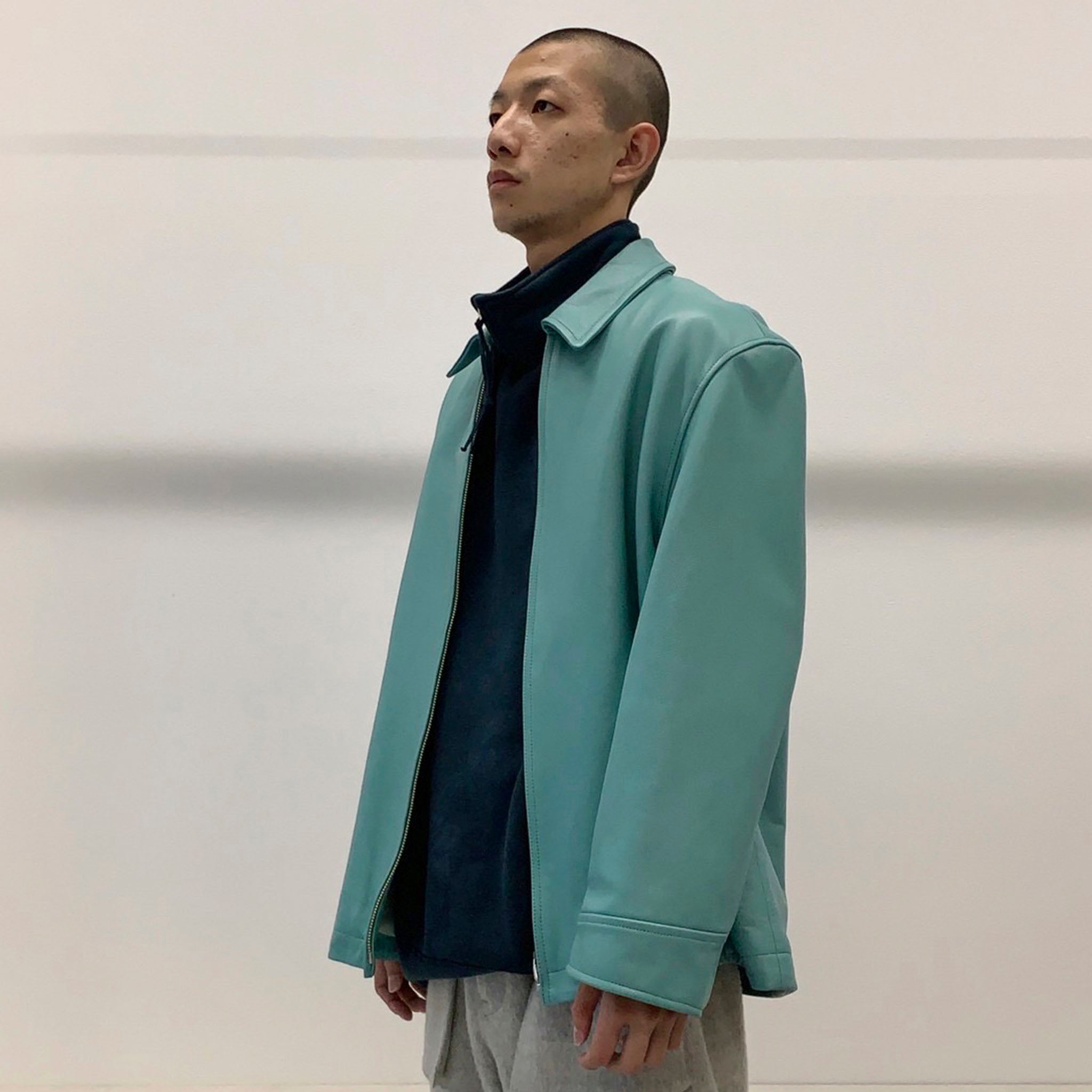 REVERBERATE "ZIP LEATHER BLOUSON"