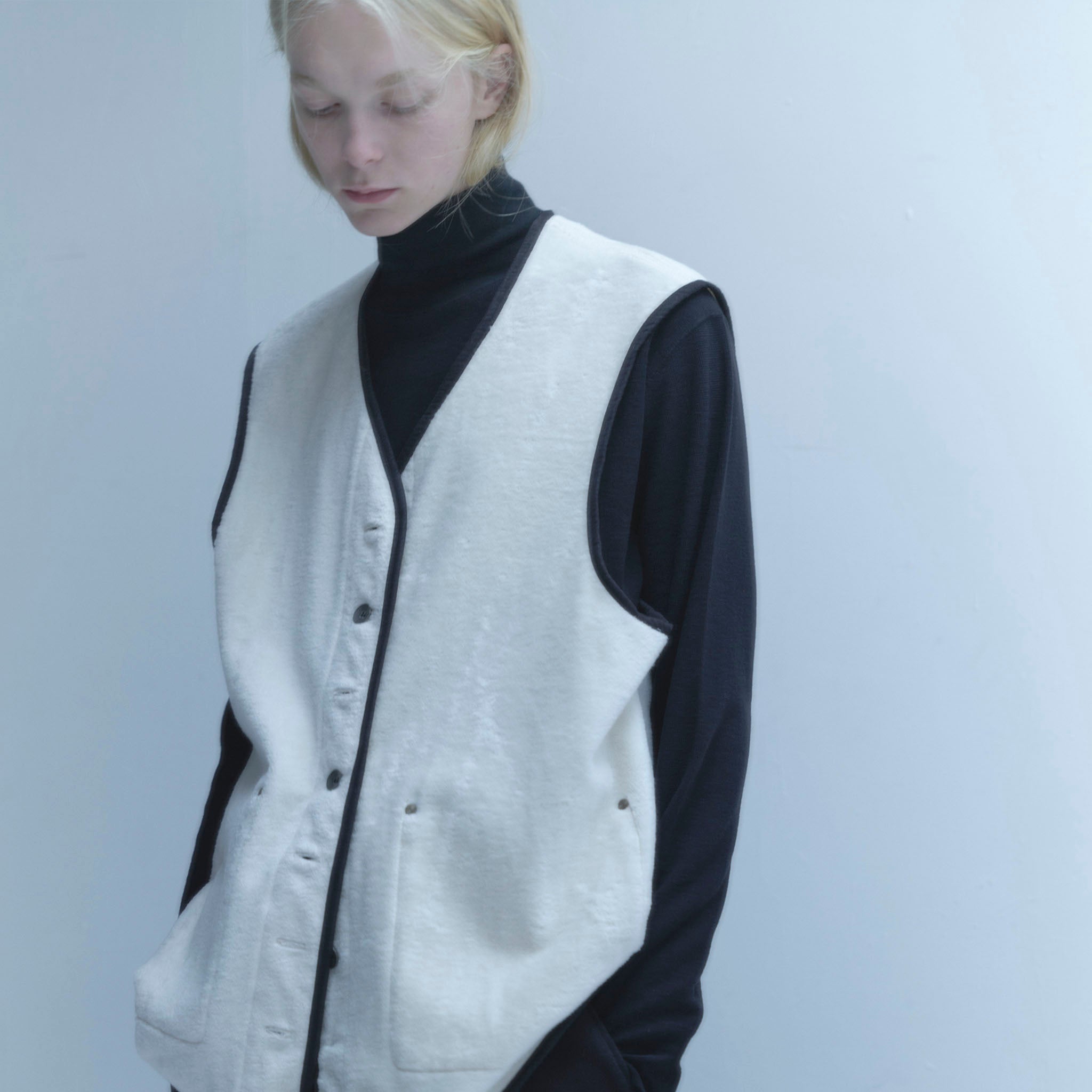 SABY "HIGH NECK LONG SLEEVE TEE -26/1 BD MICRO WAFFLE-" ハイネック ワッフルカットソー