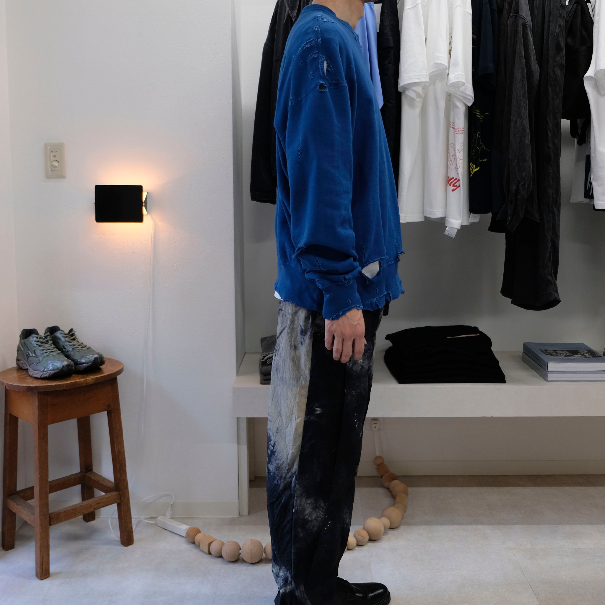 KURO "MORE DAMAGE WASHED CREW NECK SWEAT" スペシャルダメージ スウェット