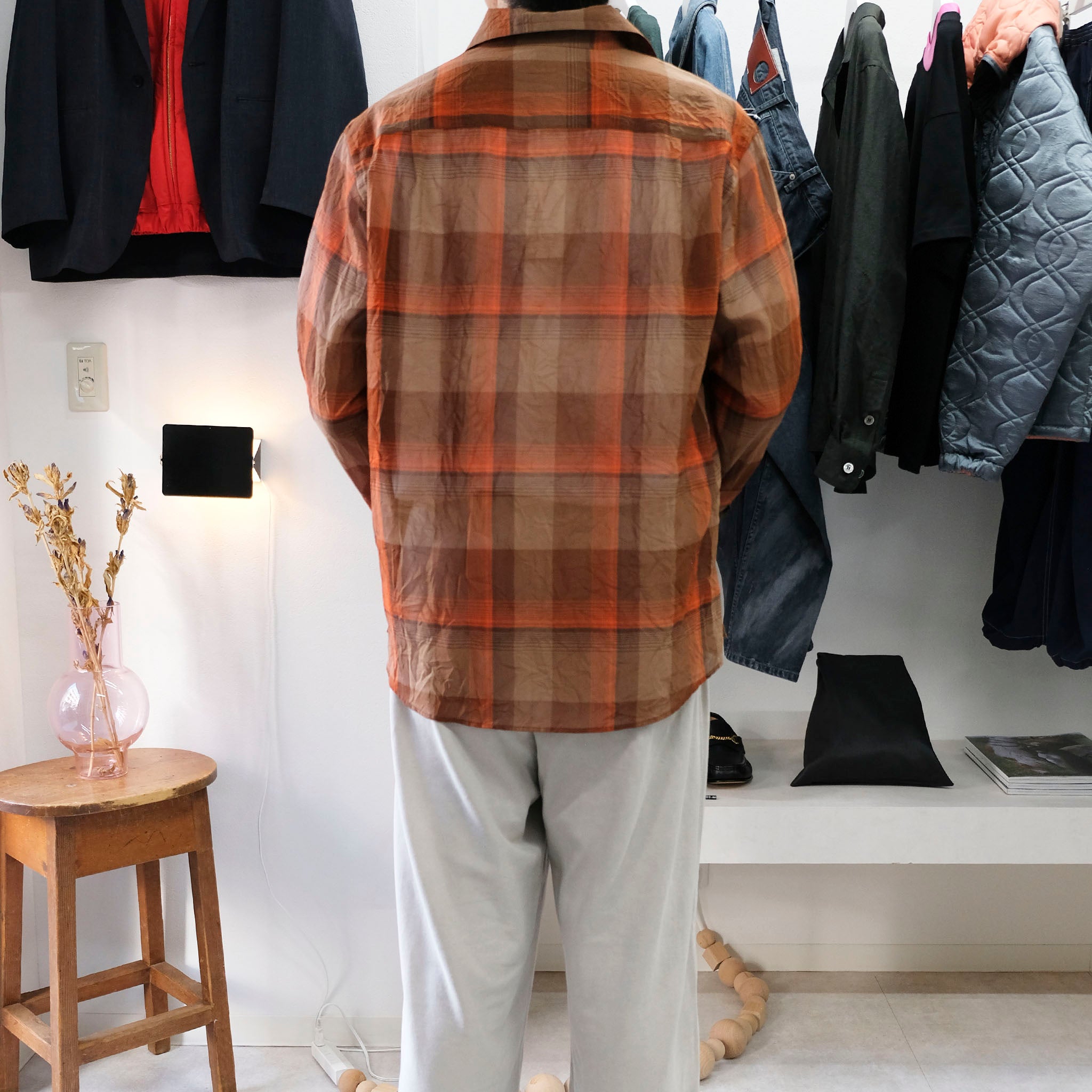 ENCOMING "PULLOVER POCKETS SHIRT" チェック スキッパーシャツ