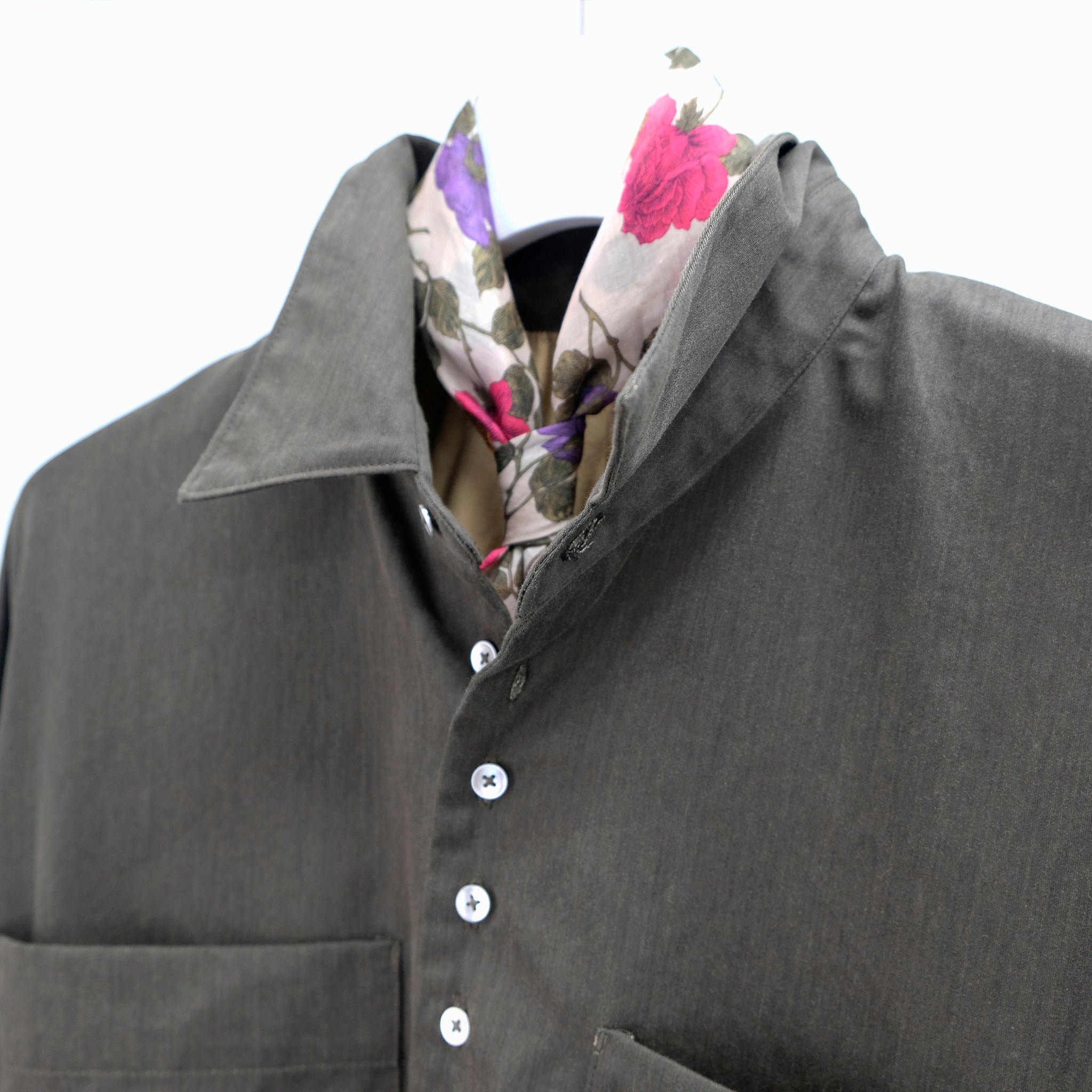 AXIS(アクシス)/ OVER SIZE PULL OVER SHIRT コットンサテンギャザープルオーバーシャツ