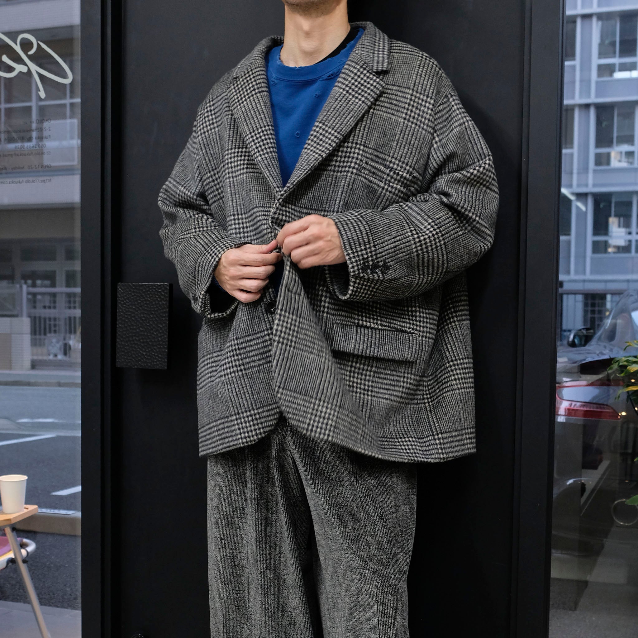 RYU "glen plaid 2B jacket" グレンチェック アンゴラウール テーラードジャケット