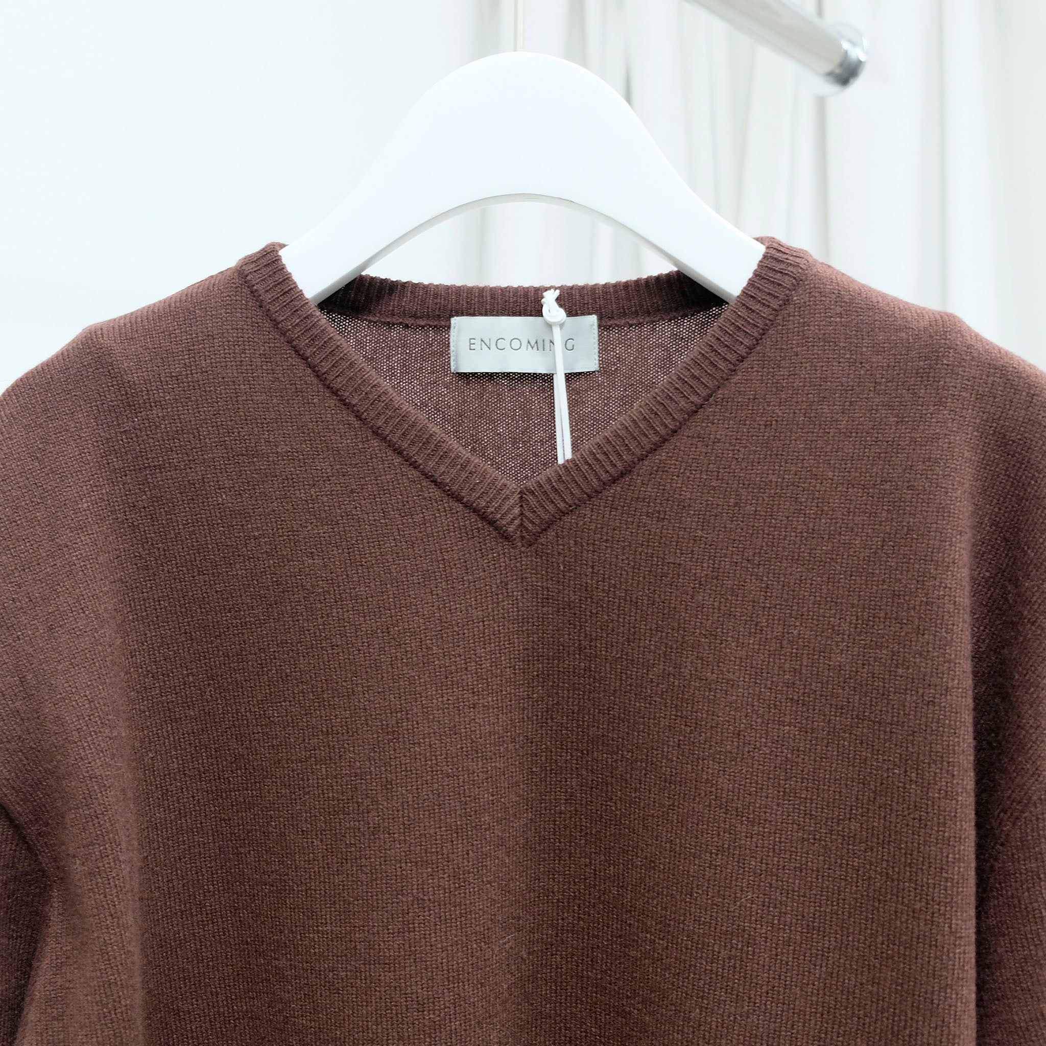 ENCOMING(インカミング)/ KNITTED V NECK JUMPER カシミヤVネックニット