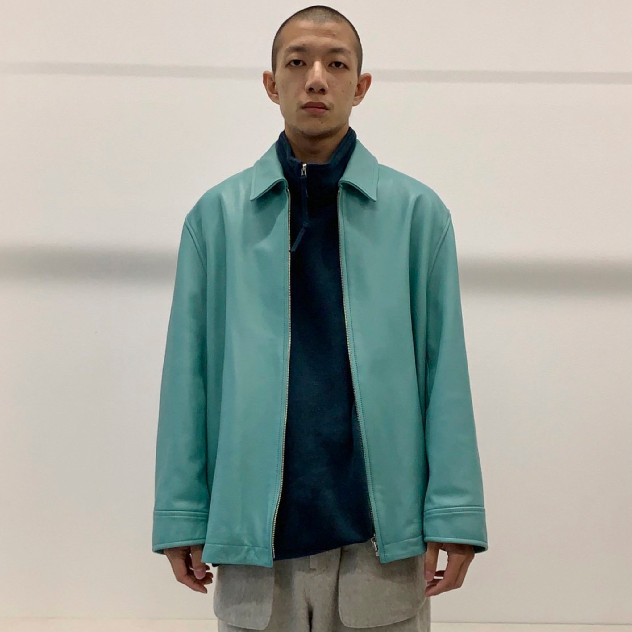 REVERBERATE "ZIP LEATHER BLOUSON"