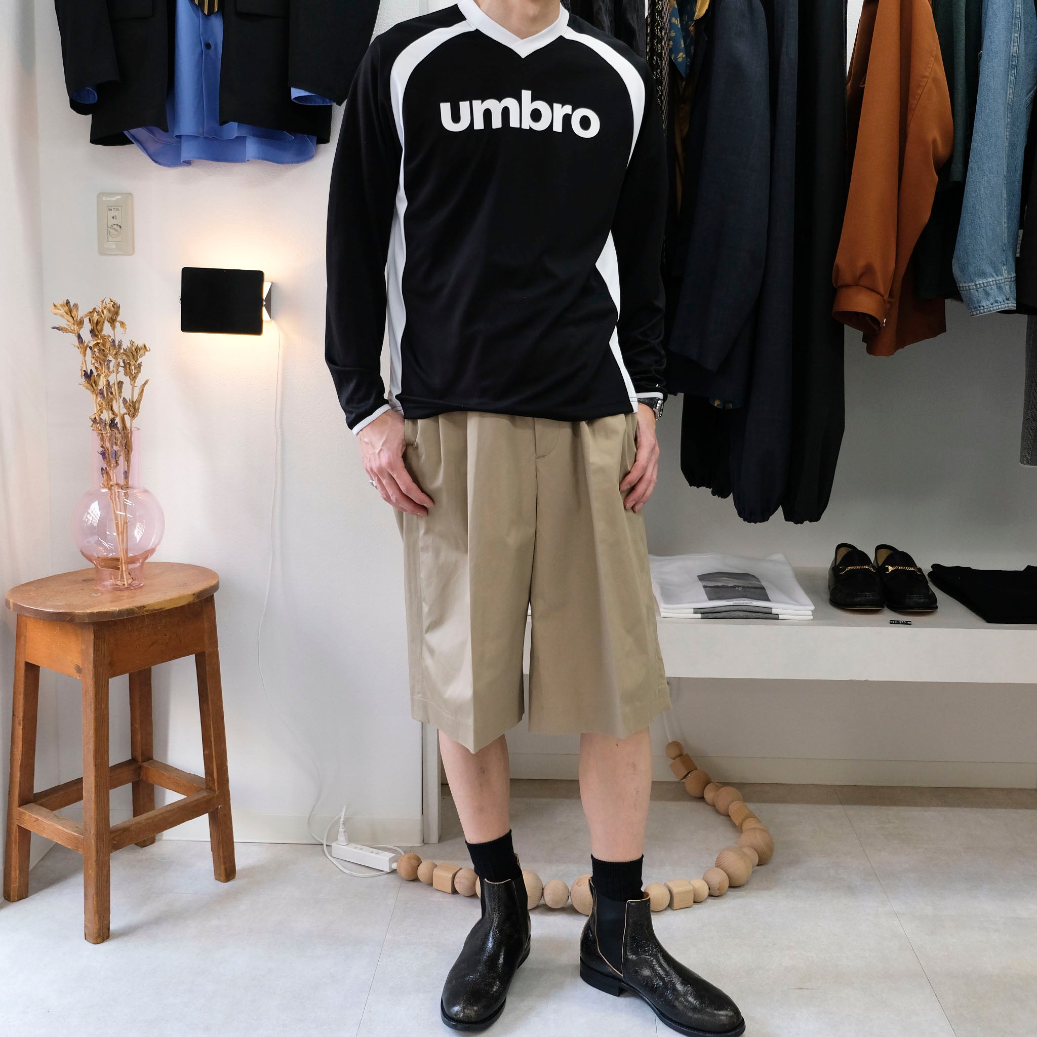 REVERBERATE "TACKED CHINO SHORTS - PLANE - STANDARD" チノ ワイドショーツ