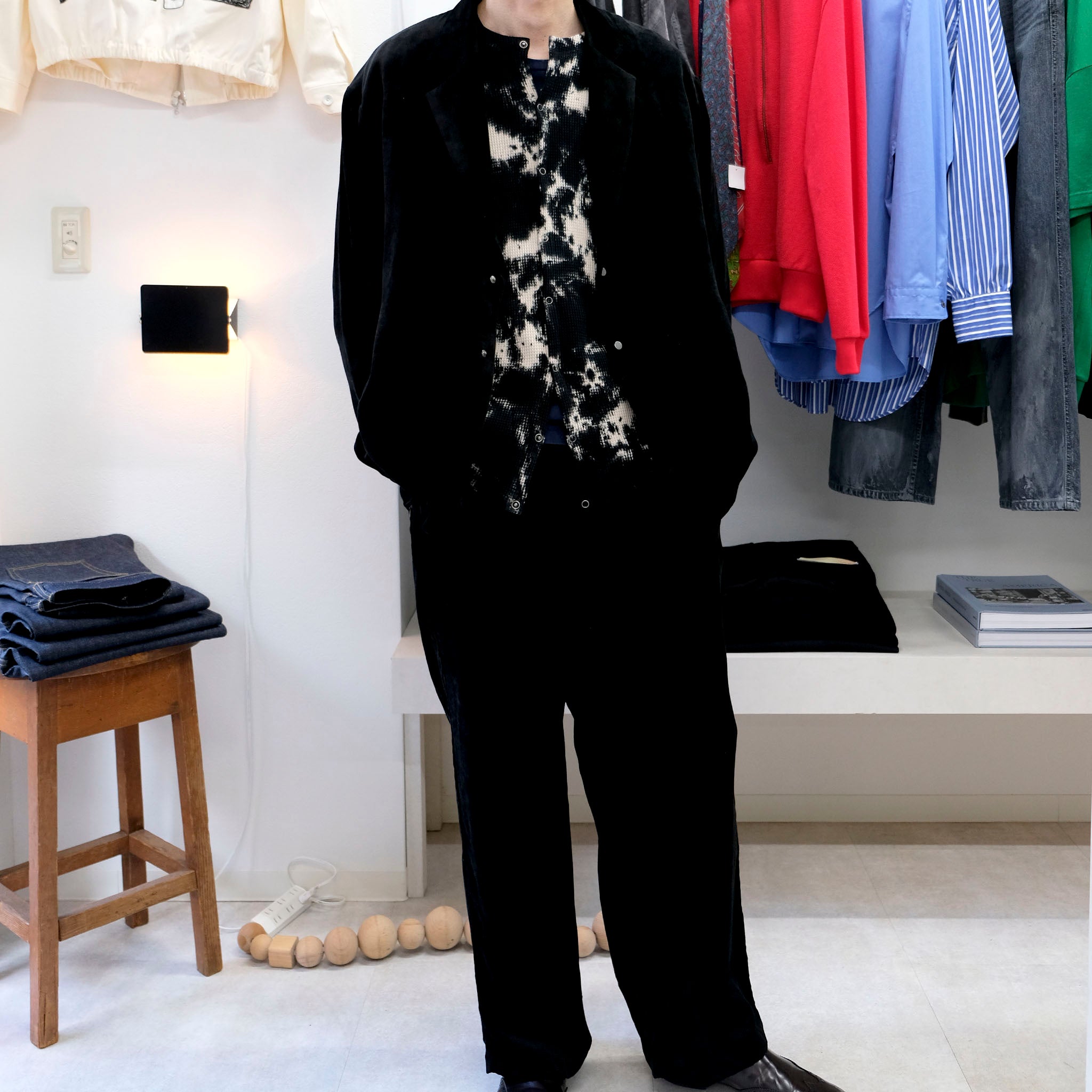 KIMMY "FLOW PANTS" ベルベット イージーパンツ