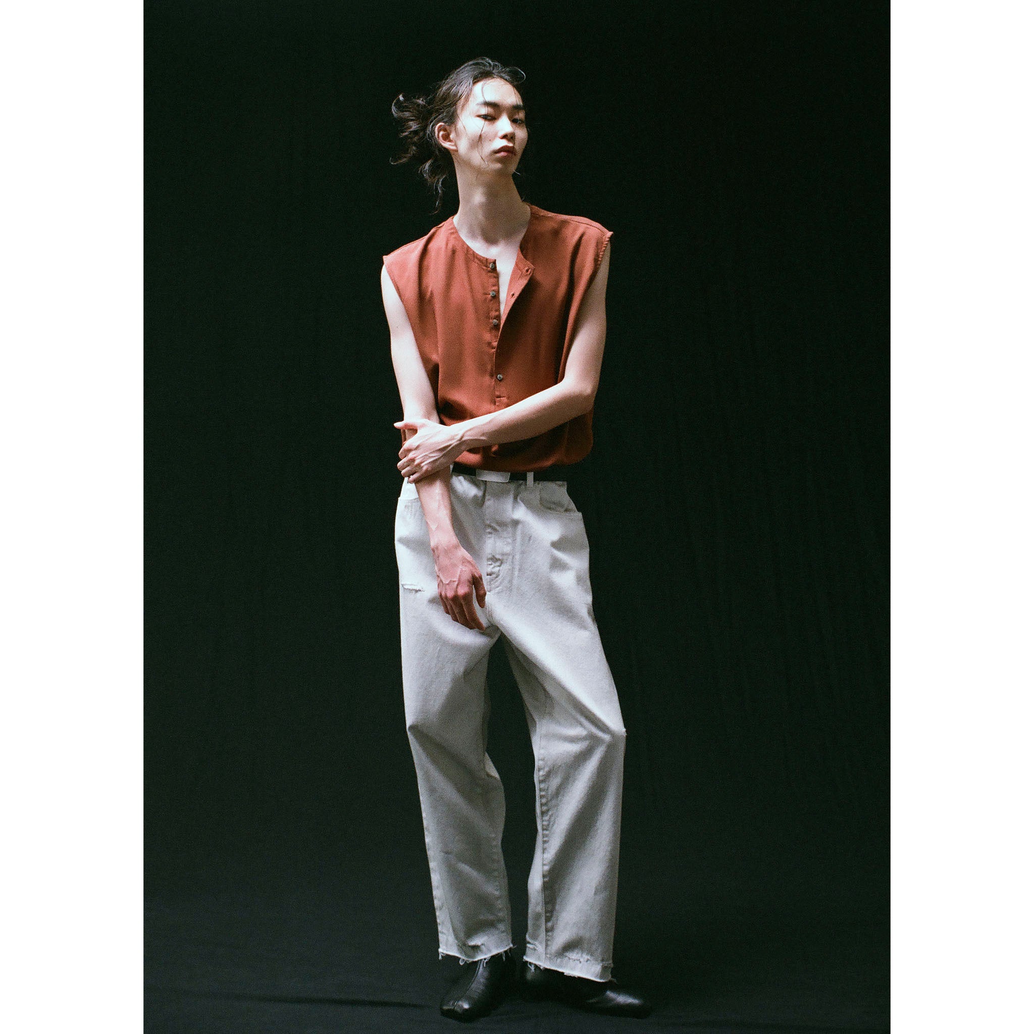 SABY "TYPE01 DECADENT PROCESSING - 12.5oz Bingo Denime -" ヴィンテージ ワイドテーパード ホワイトジーンズ