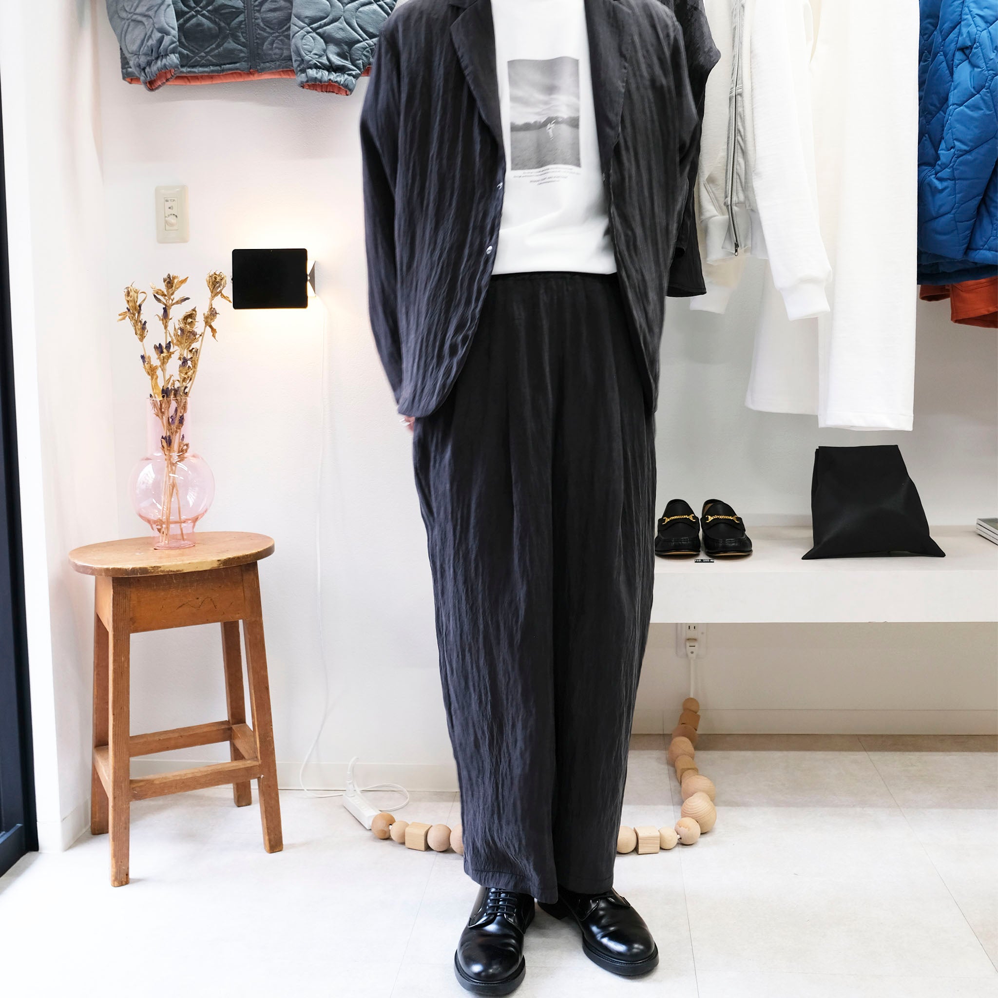 KIMMY "FLOW WIDE PANTS" ヴィンテージリヨセル ドレープワイドパンツ