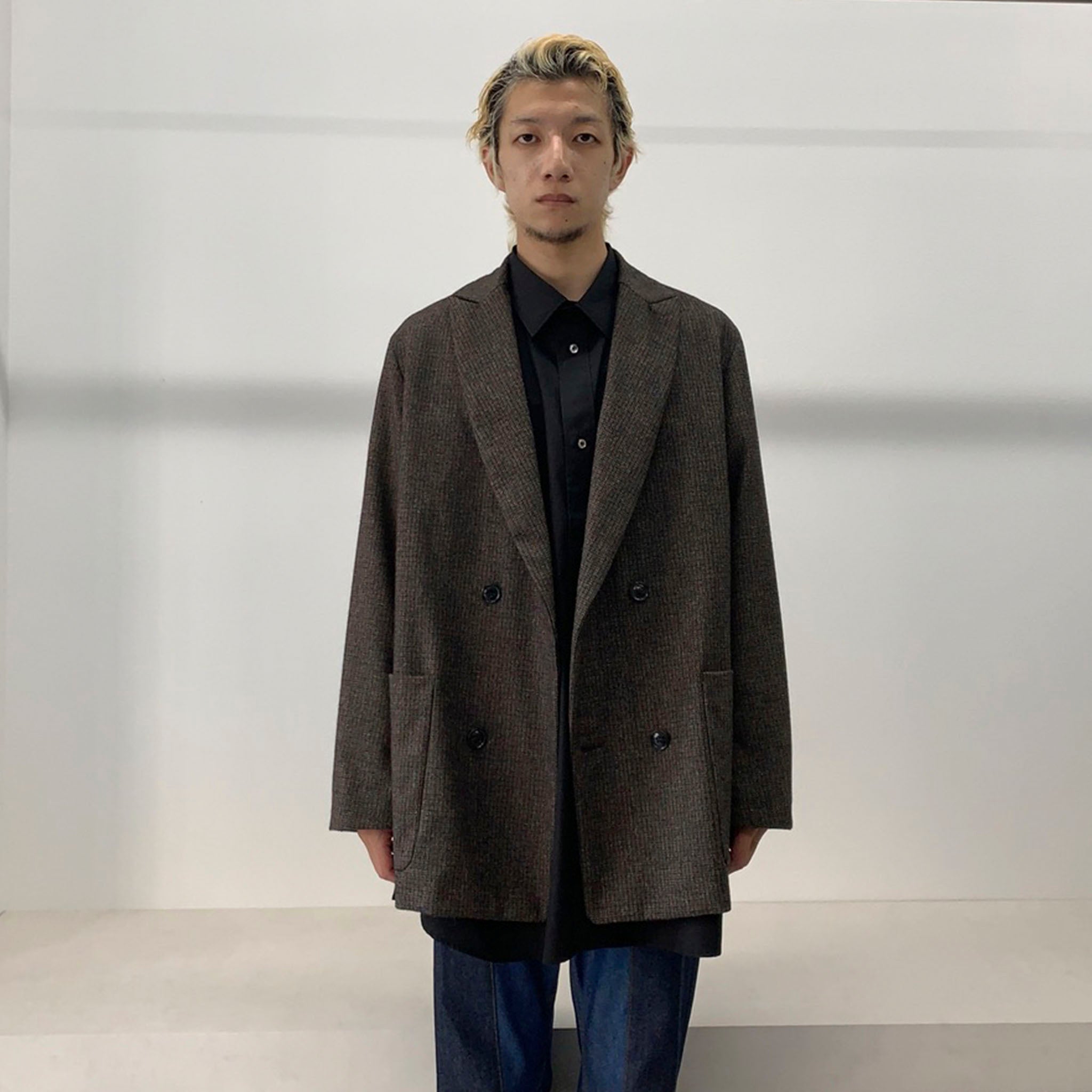 SABY "DOUBLE BREASTED BLAZER -W/C MELANGE TWEED-"