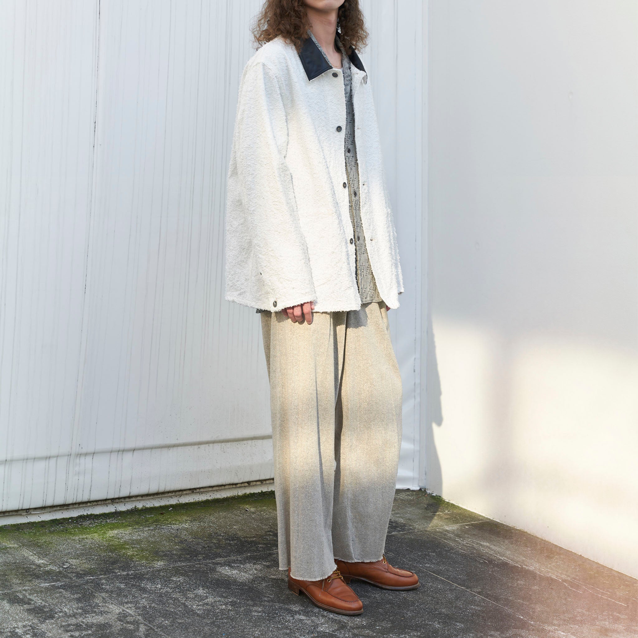 SABY "TUCK-BAGGY TYPE 3- Bishu Japan Silk Linen FAB -" シルクリネン ワイドスラックス