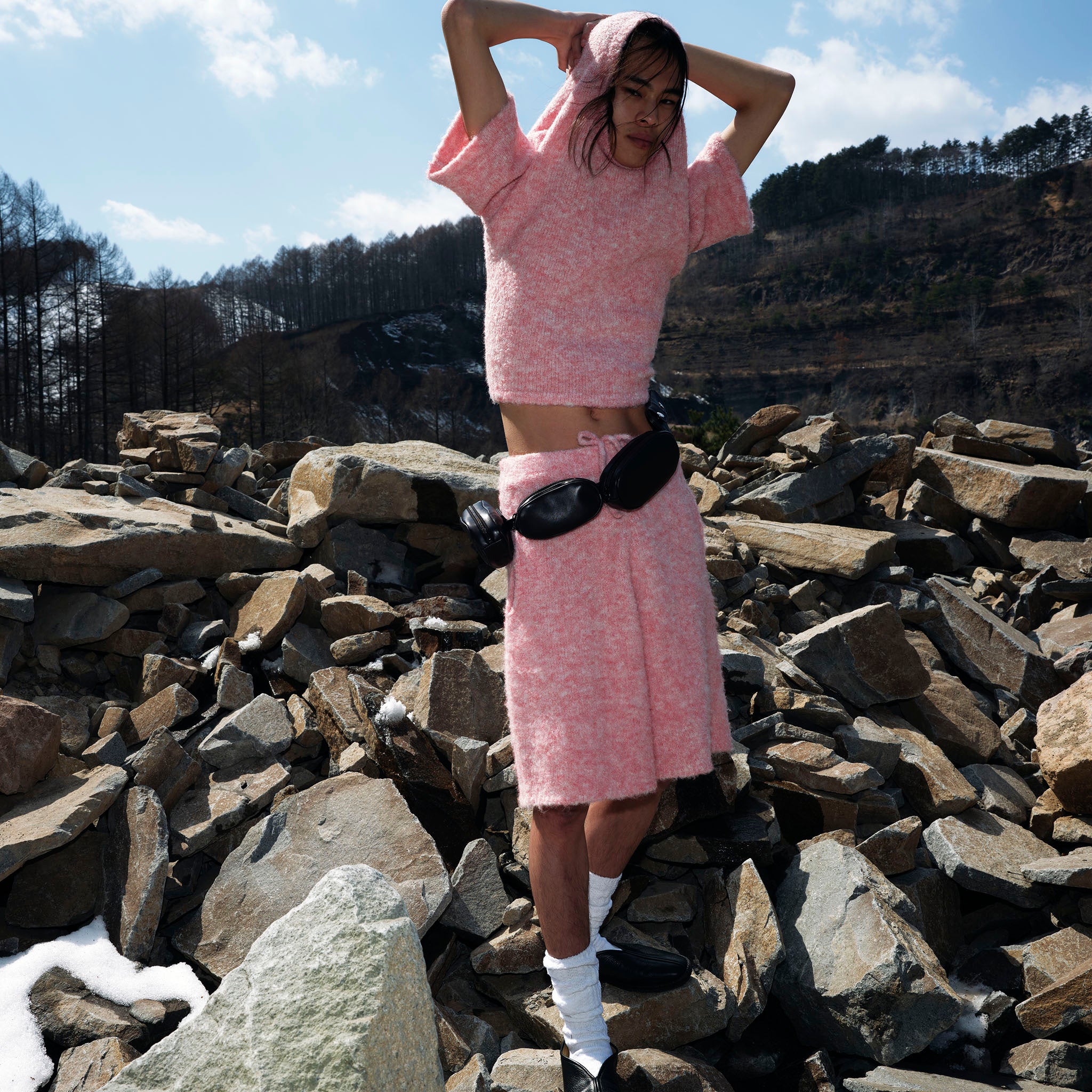 RANDY "FIRMAMENT" ブークレ ニットTシャツ