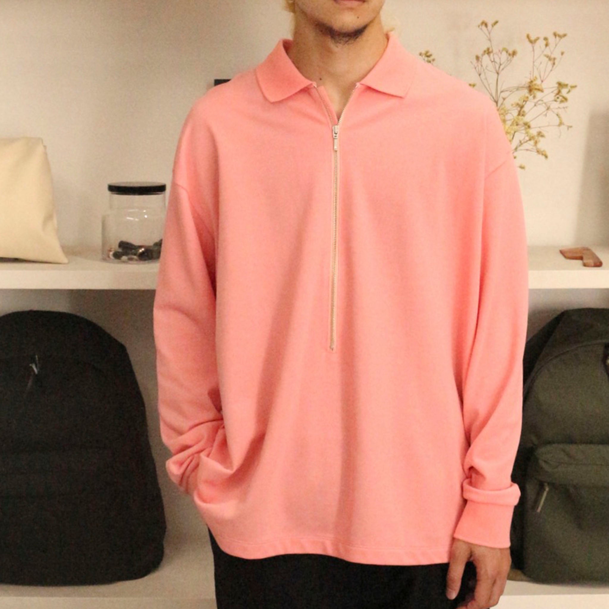 REVERBERATE "ZIP LONG SLEEVE POLO”