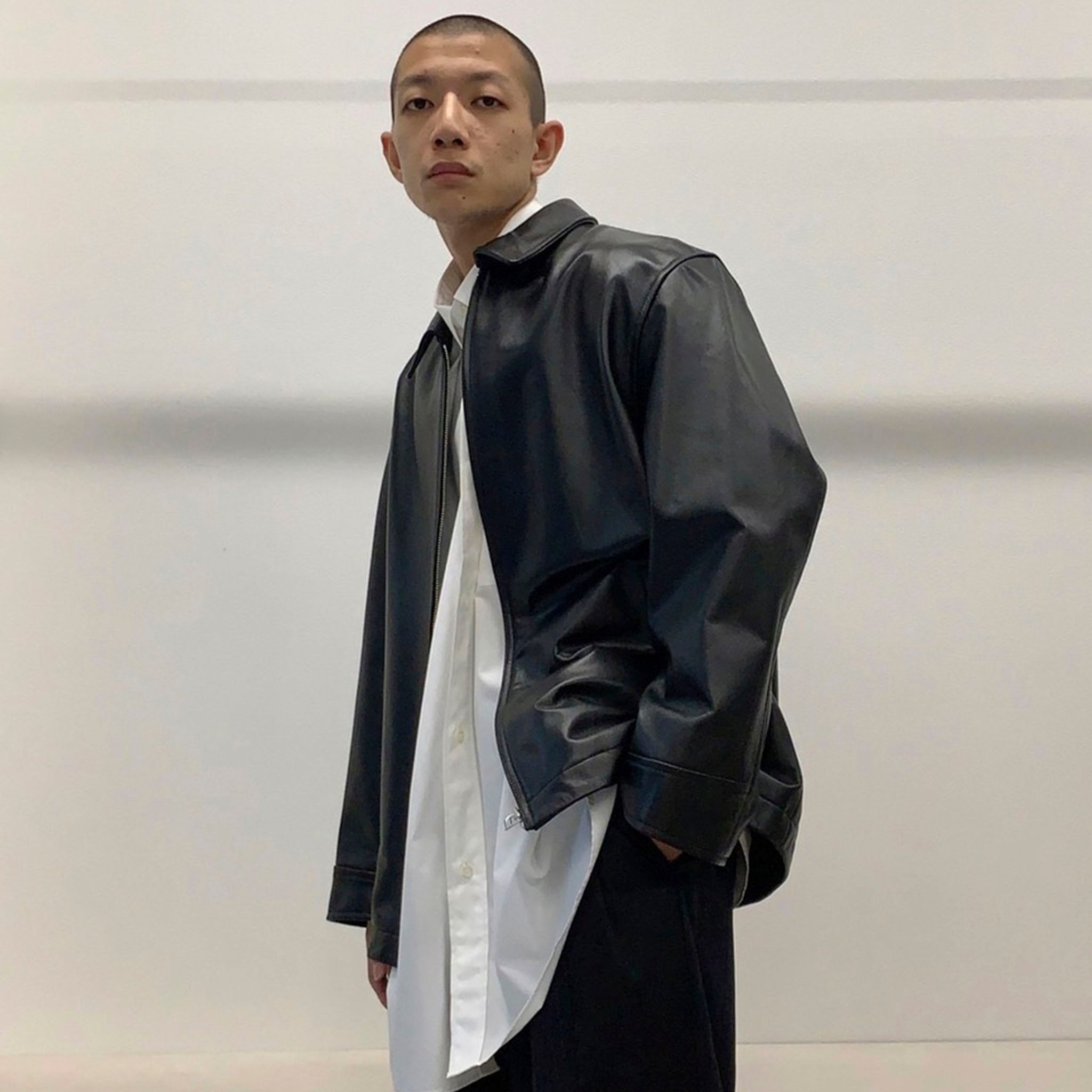 REVERBERATE "ZIP LEATHER BLOUSON"