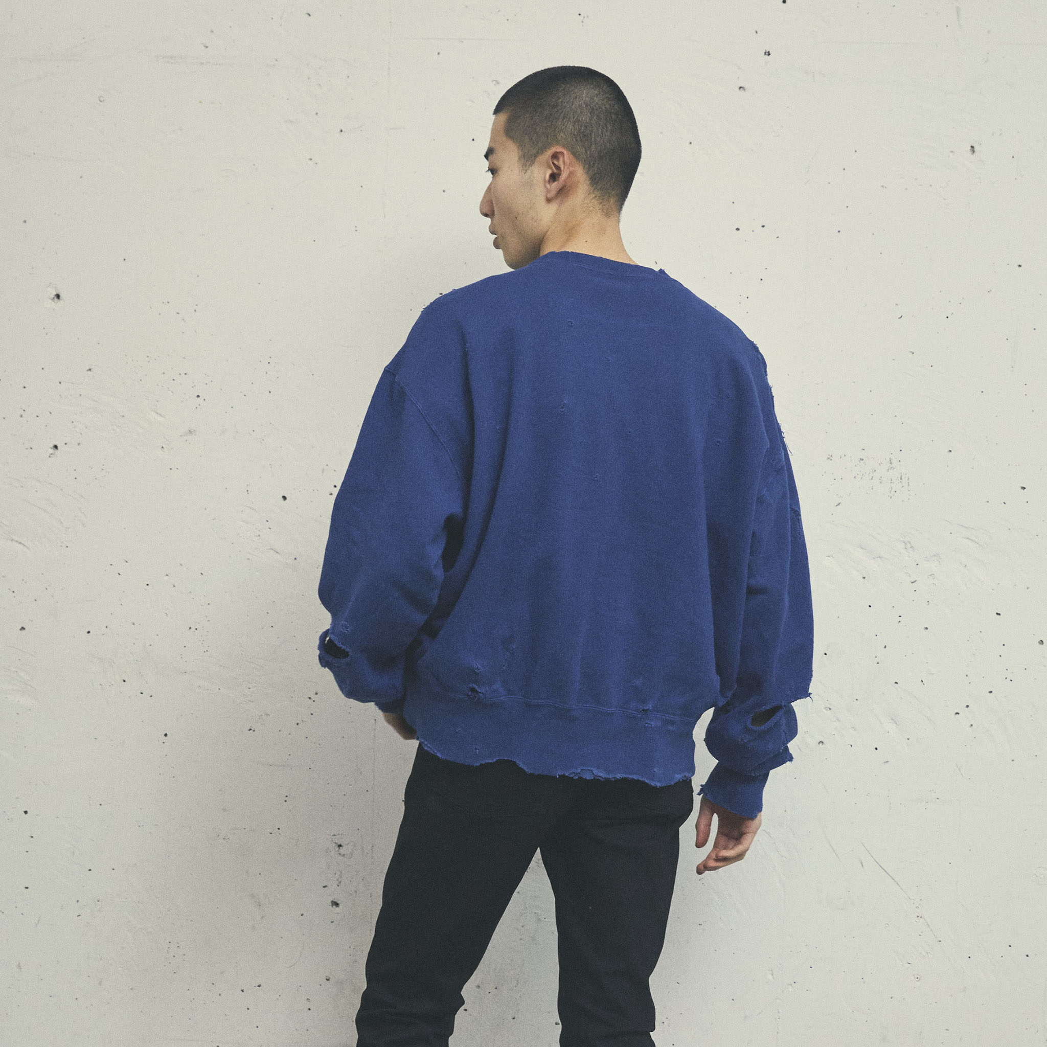 KURO "MORE DAMAGE WASHED CREW NECK SWEAT" スペシャルダメージ スウェット