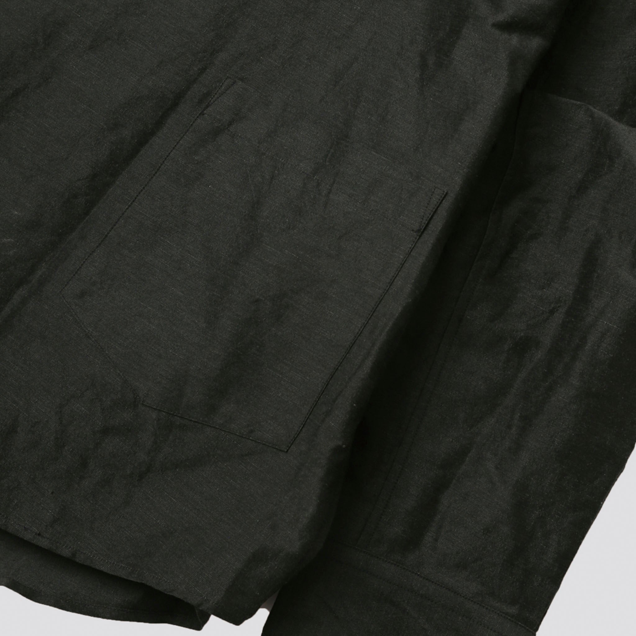ENCOMING "PULLOVER POCKET SHIRT" リネンフロント スキッパーシャツ