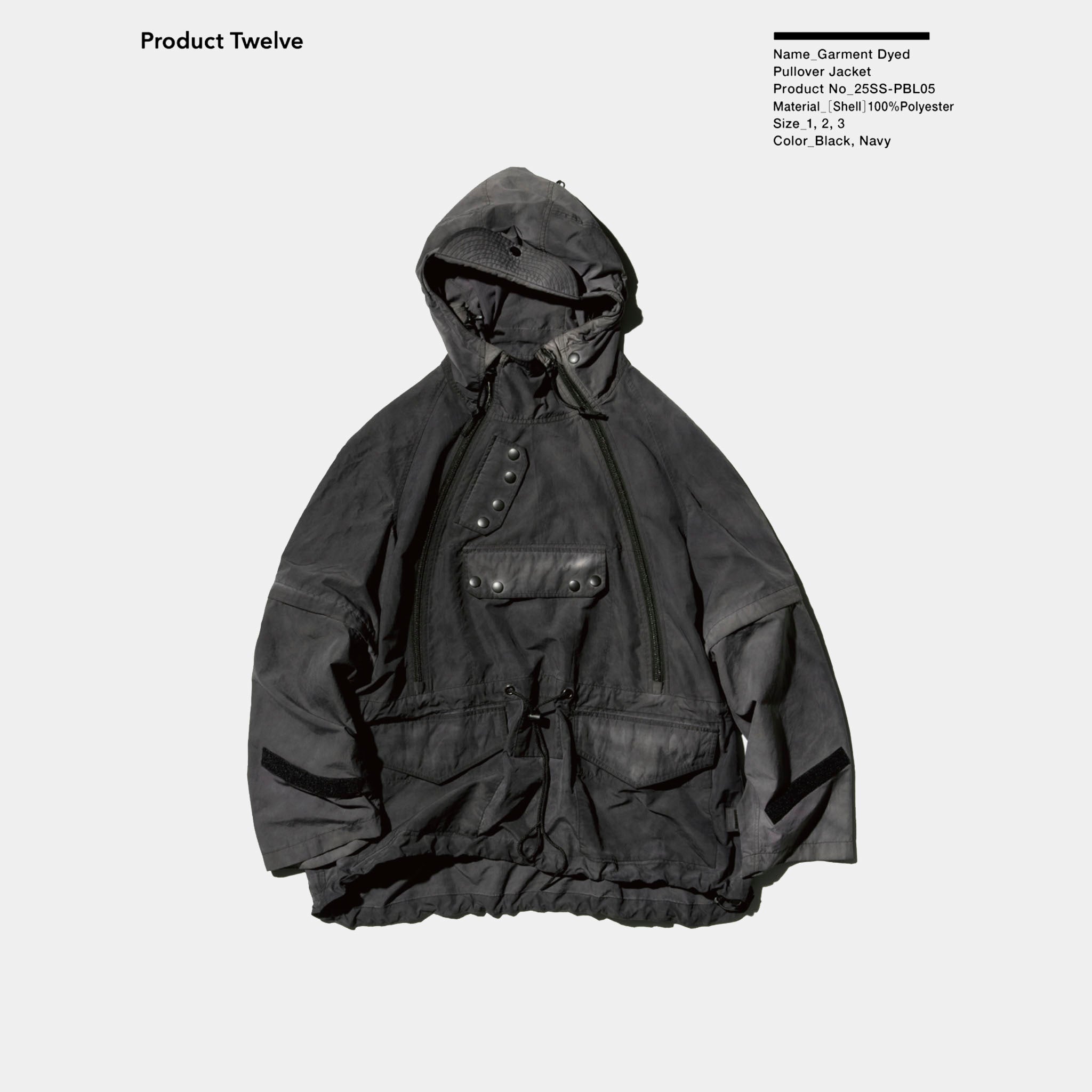 PRODUCT TWELVE "Garment Dyed Pullover Jacket" ガーメントダイ プルオーバー パーカー