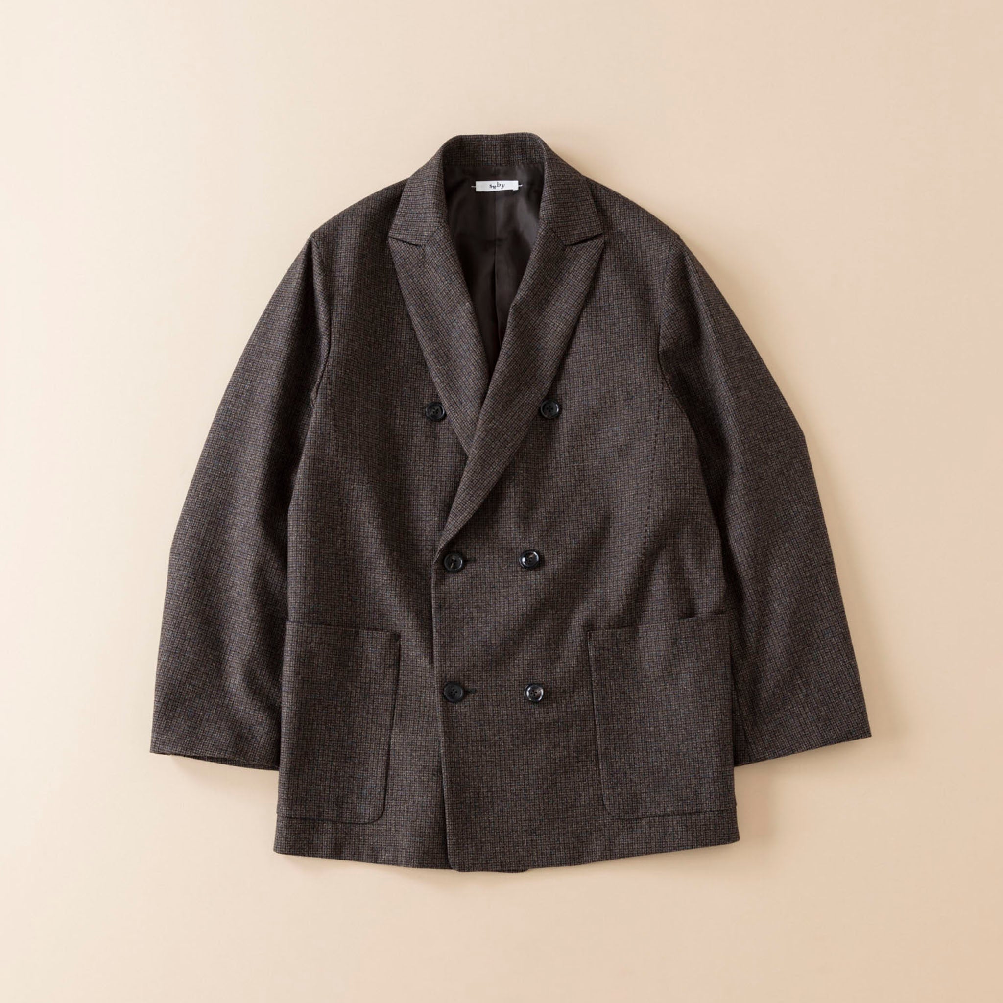 SABY "DOUBLE BREASTED BLAZER -W/C MELANGE TWEED-"
