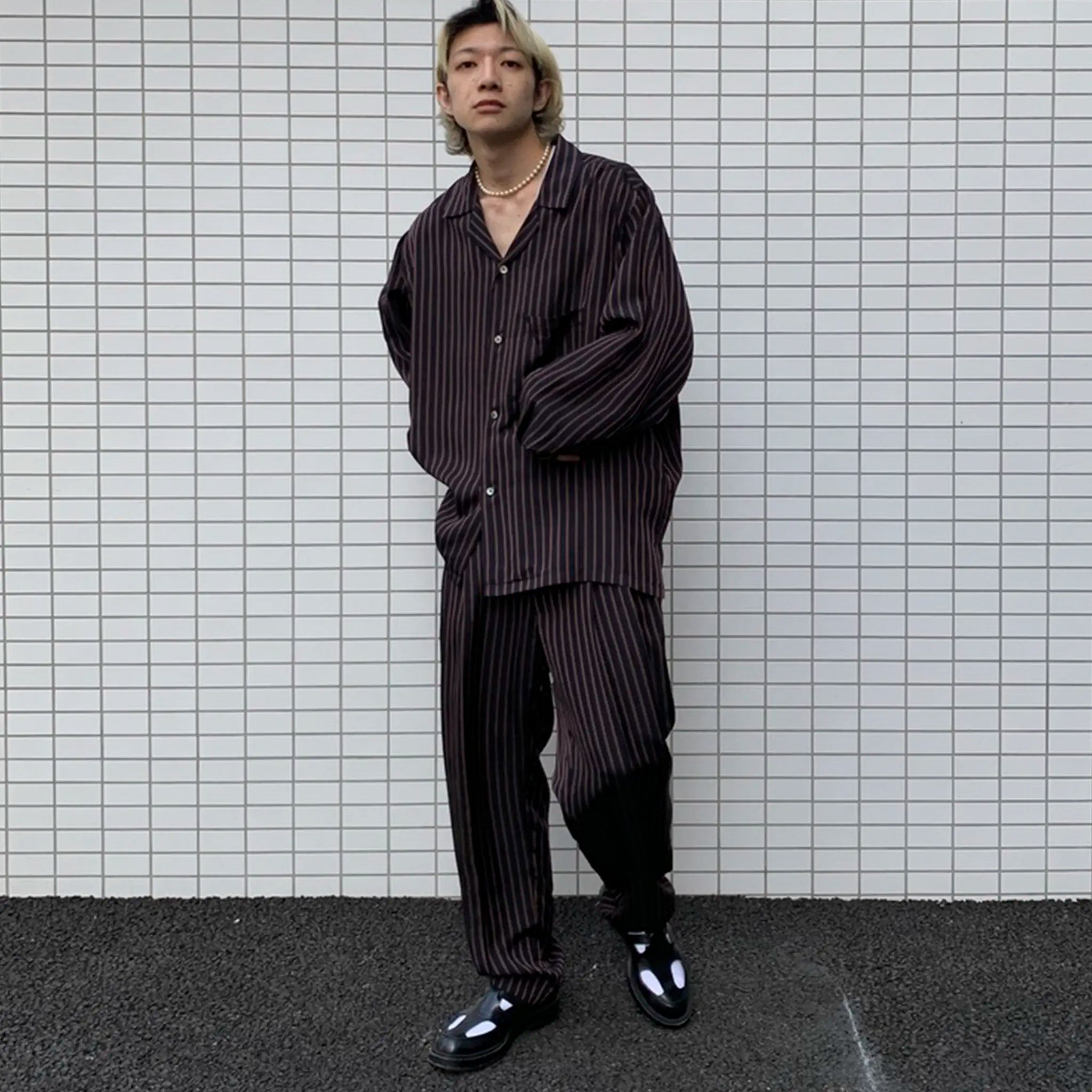 PRODUCT TWELVE ”CUPRA STRAIPE OPEN COLLAR SHIRT”