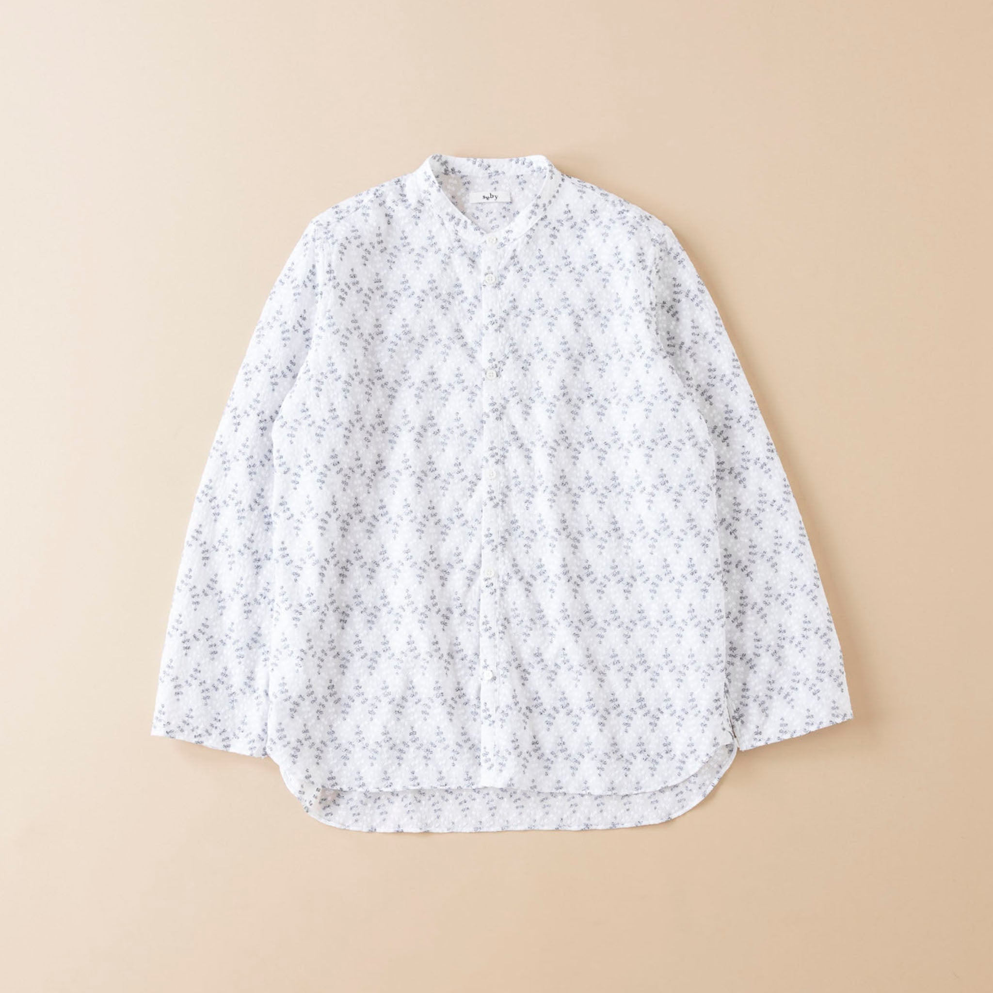 SABY "BAND COLLAR SHIRTS <PEDICEL> -INDIA EMBROIDERY FABRIC-"