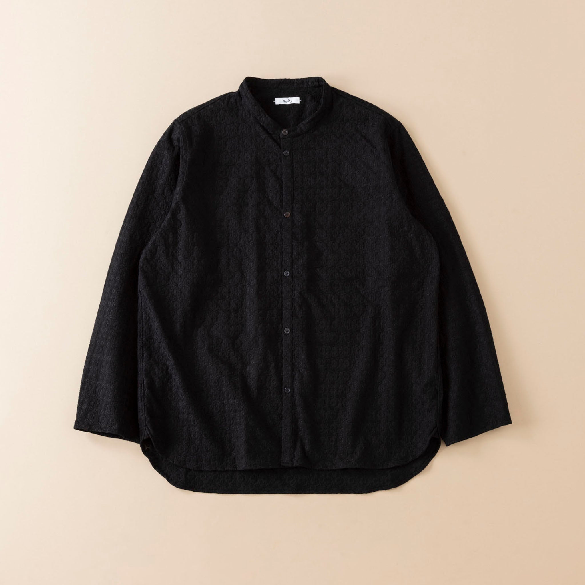 SABY "BAND COLLAR SHIRTS <FLOWER PATTERN> -INDIA EMBROIDERY FABRIC-"