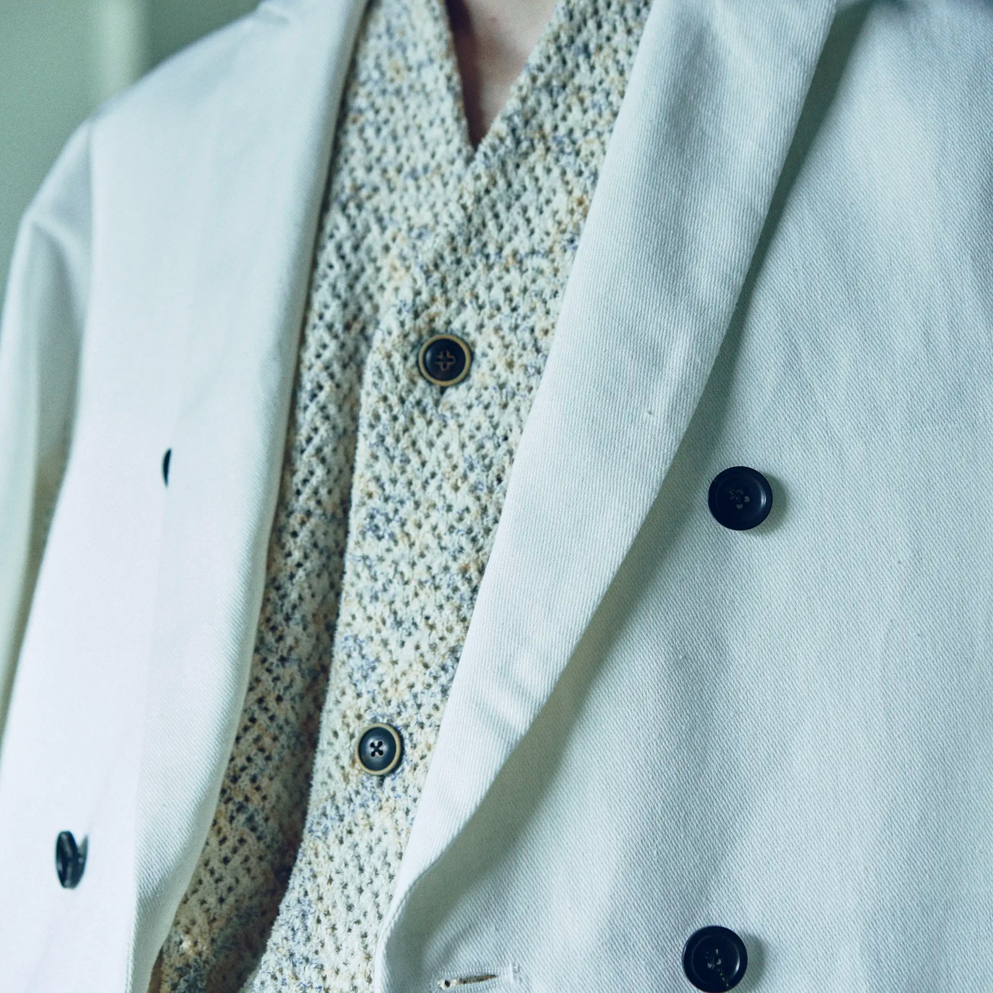 SABY "DOUBLE BREASTED BLAZER - Hemp Denime -"