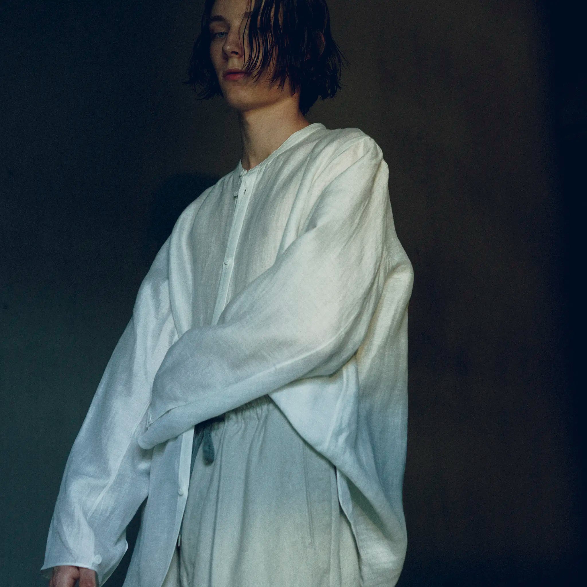 SABY "BAND COLLAR SHIRTS - Fabrica Tessuti Italy-"