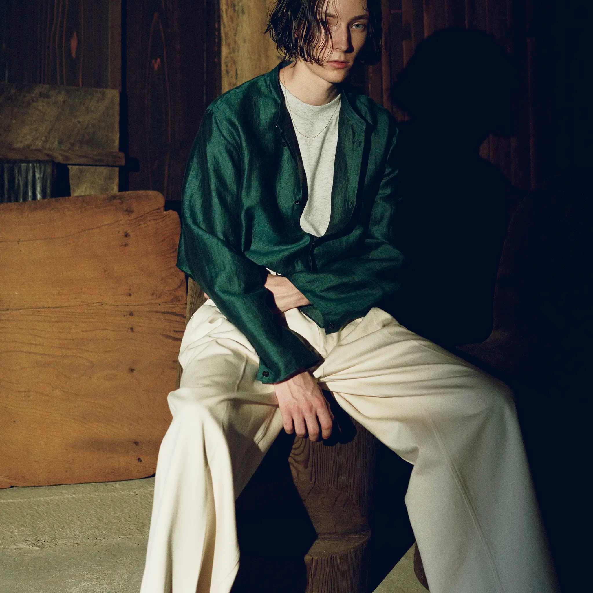 SABY "BAND COLLAR SHIRTS - Fabrica Tessuti Italy-"