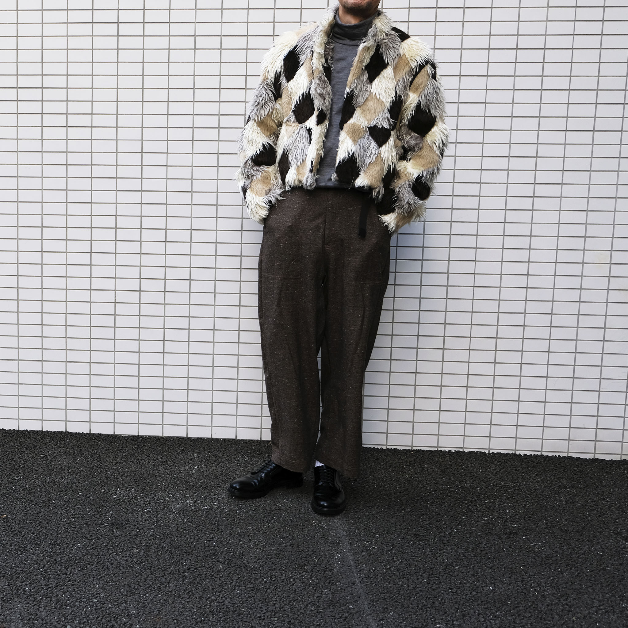 RANDY "Admission" アーガイル ファージャケット