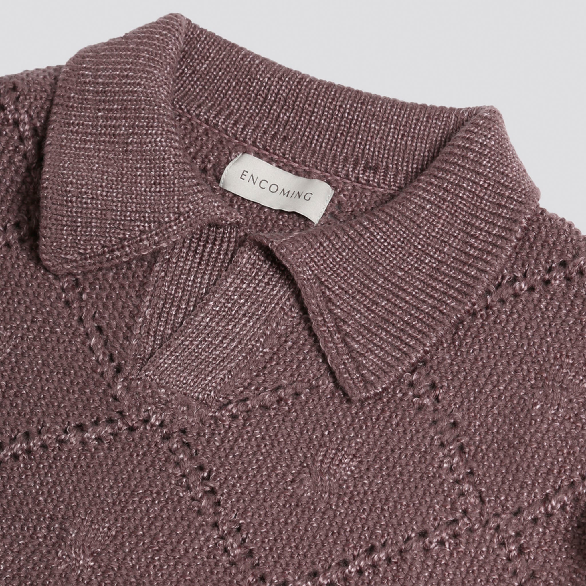 ENCOMING "KNITTED OVER POLO" アーガイルニットポロ
