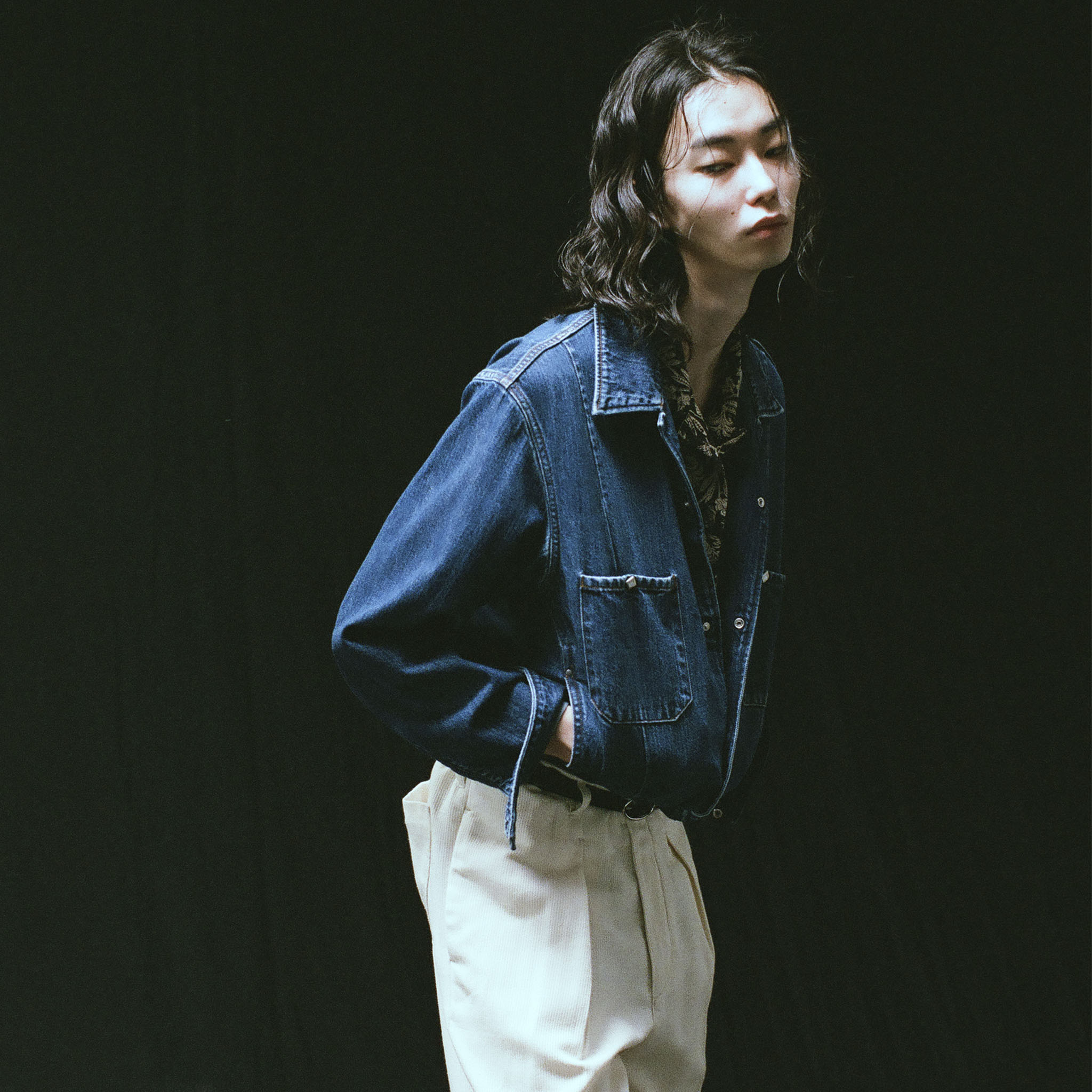 SABY "SHORT HORN JACKET - 11oz Monroe Vintage Wash Denim" ヴィンテージ ショートホーン デニムジャケット
